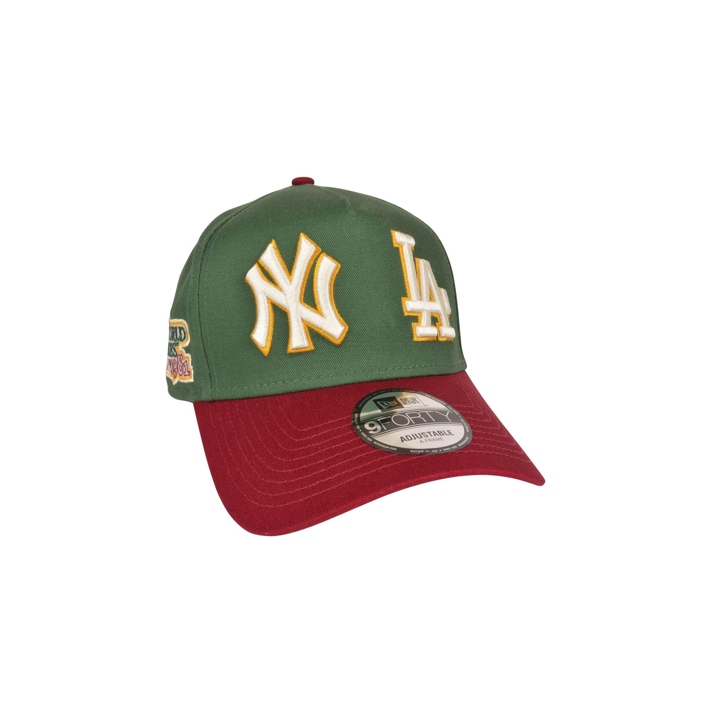 Men's New Era NY Yankees & LA Dodgers Tis the Season A-Frame Snapback-Green/Red