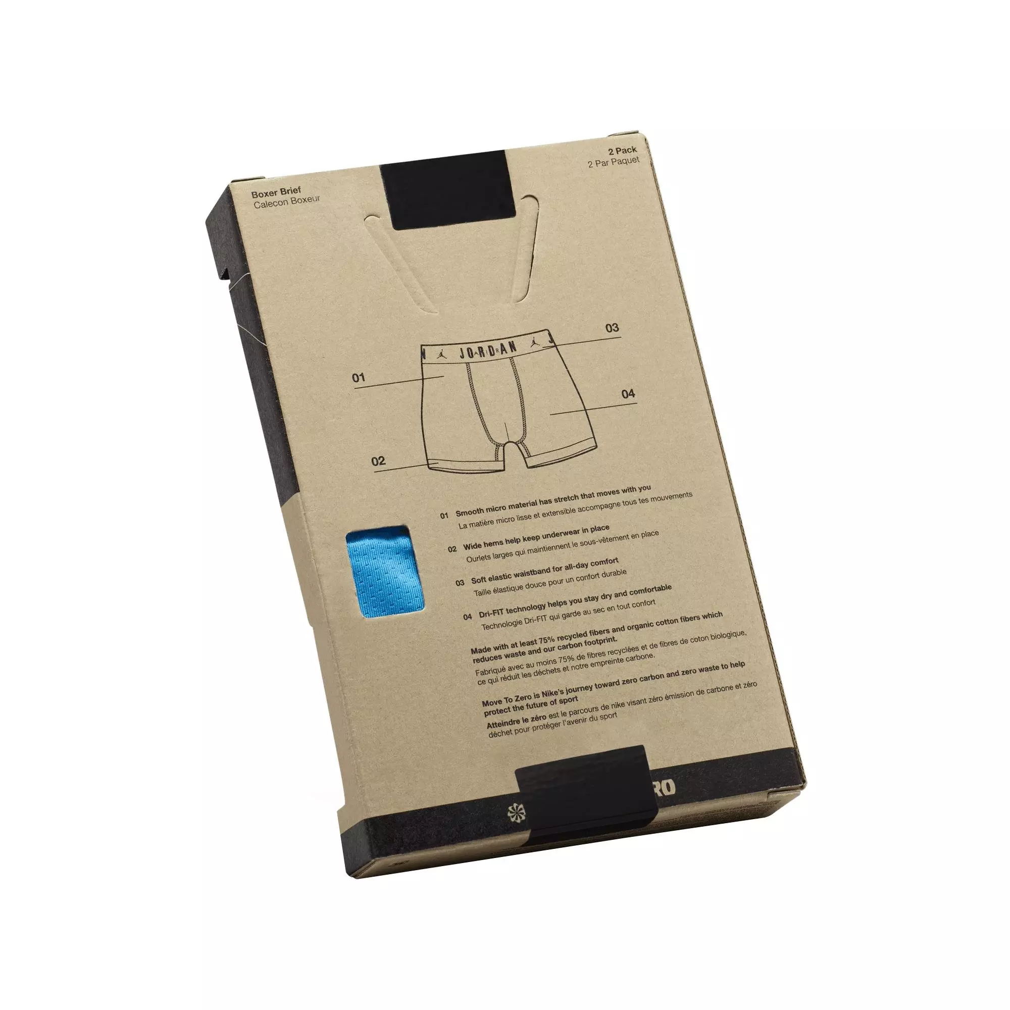 Jordan Big Boys' Flight Poly Mesh Jersey 2-Pack Briefs - Red/Blue - RED