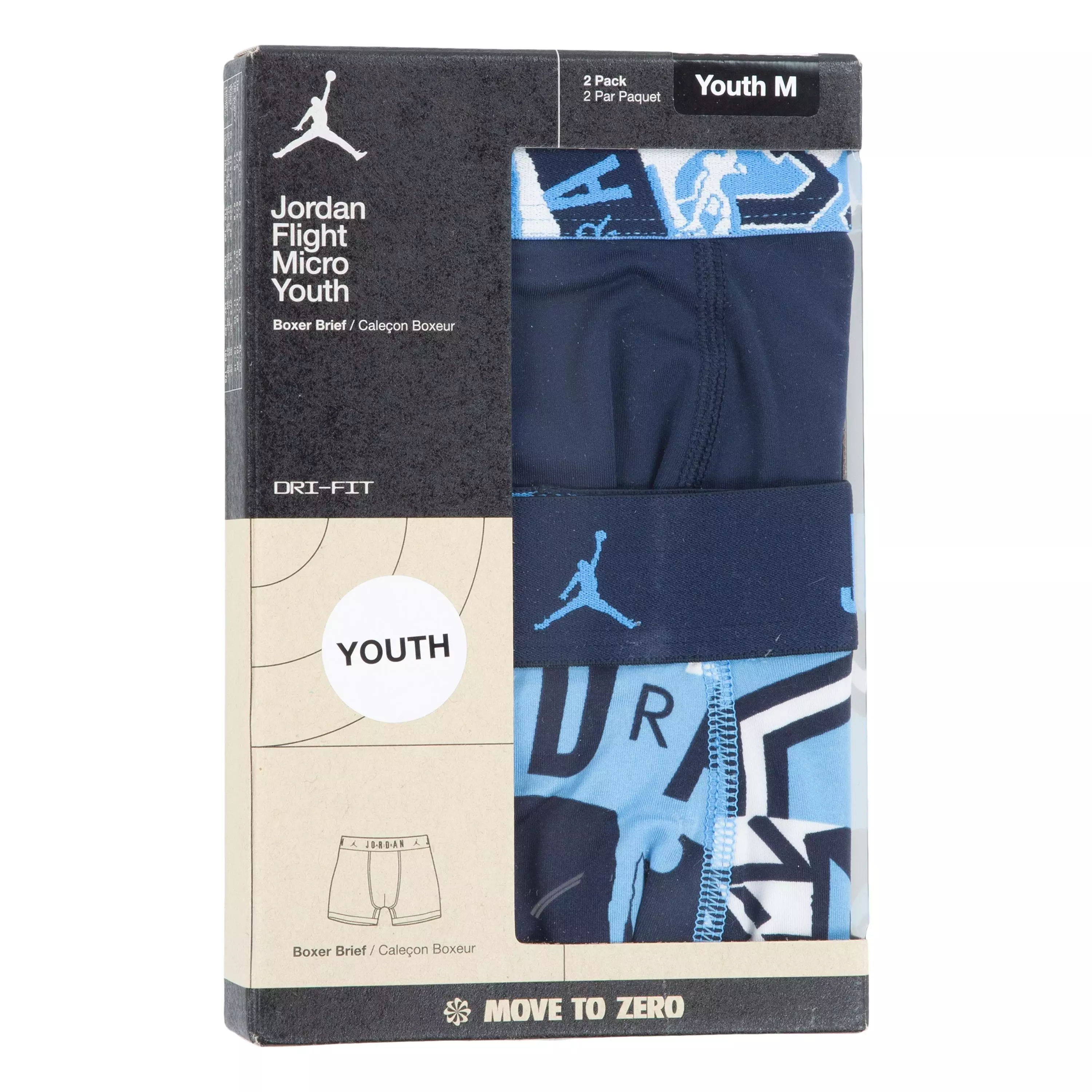 Jordan Big Boys' Flight Poly Mash Up 2-Pack Briefs - Blue/Multi - BLUE