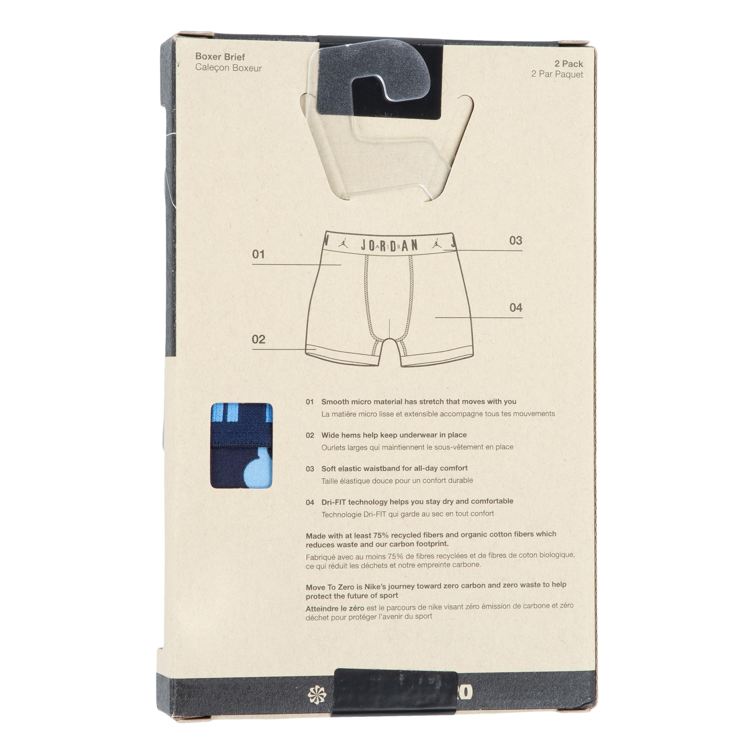 Jordan Big Boys' Flight Poly Mash Up 2-Pack Briefs - Blue/Multi