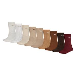 Nike Big Kids' 9-Pack Crew Box Set Socks - Neutral