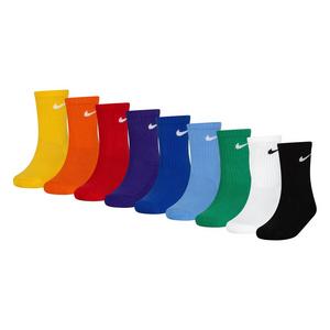 Nike Big Kids' 9-Pack Crew Box Set Socks - Gold/Multi