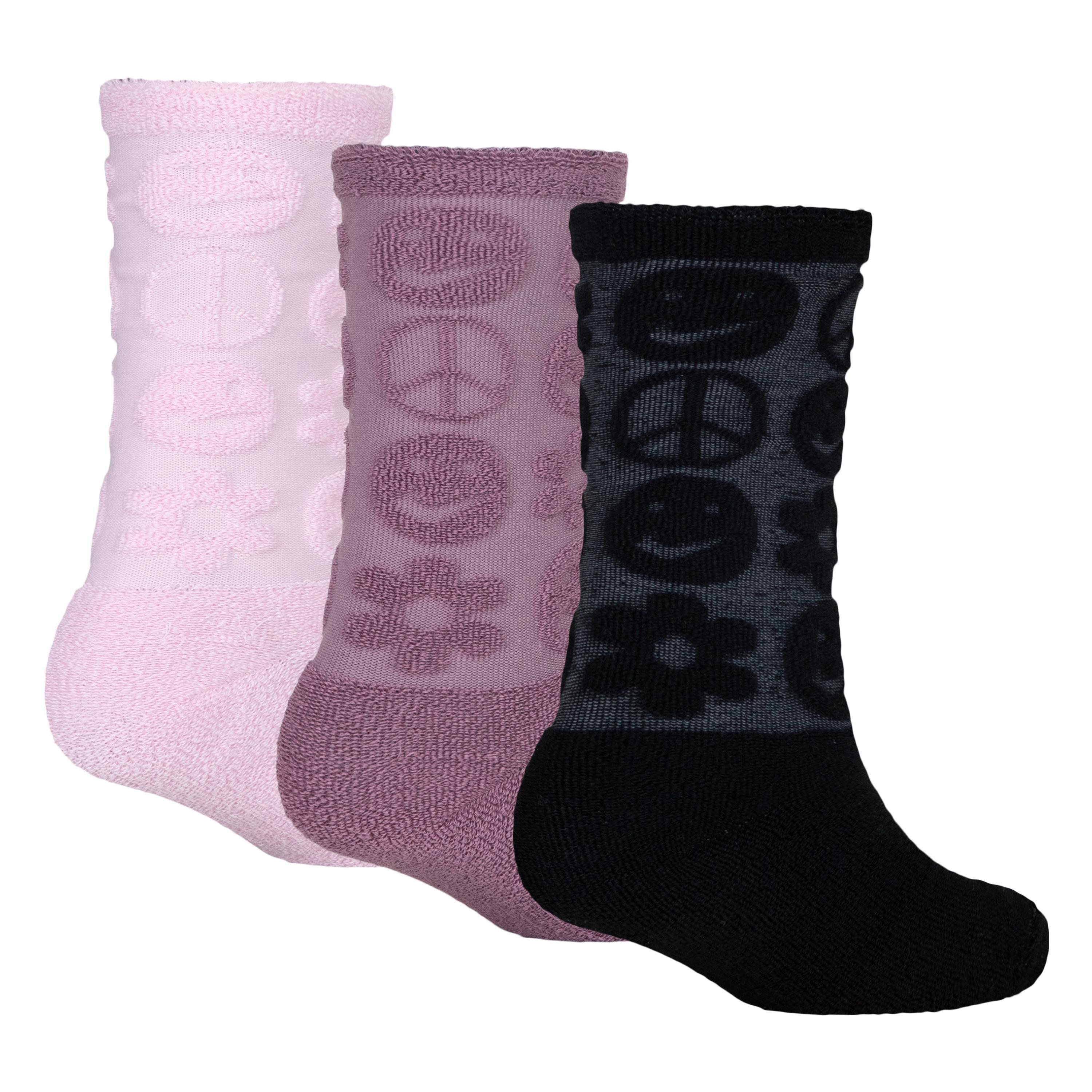 Nike Big Kids' Terry Smiley 3-Pack Crew Sock - Pink