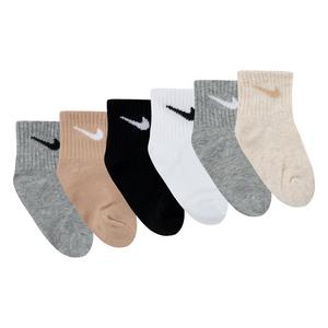 Nike Infant Kids' 6-Pack Ankle Socks - Grey/Assorted