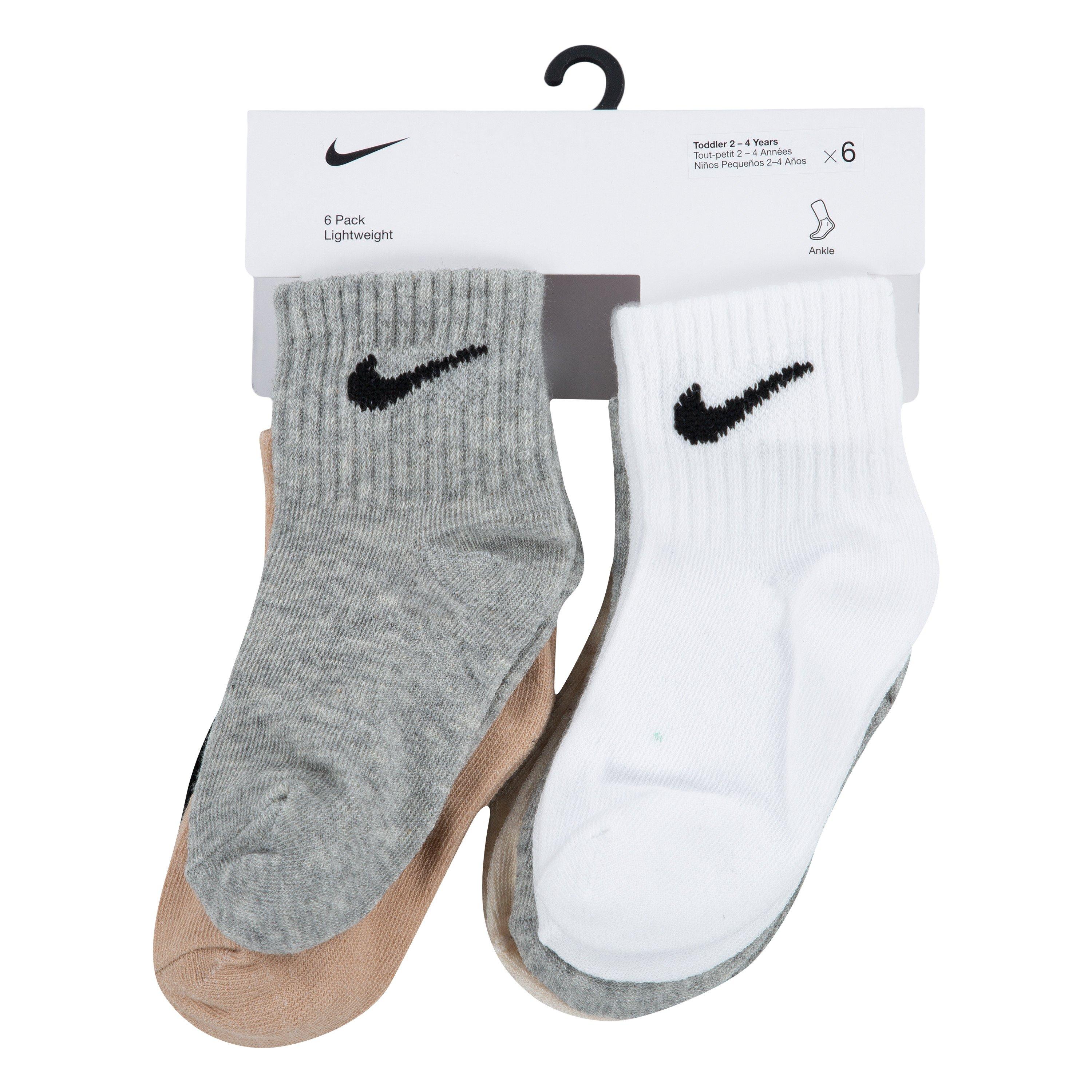 Infant Kids' Nike 6-Pack Ankle Socks - Grey/Assorted