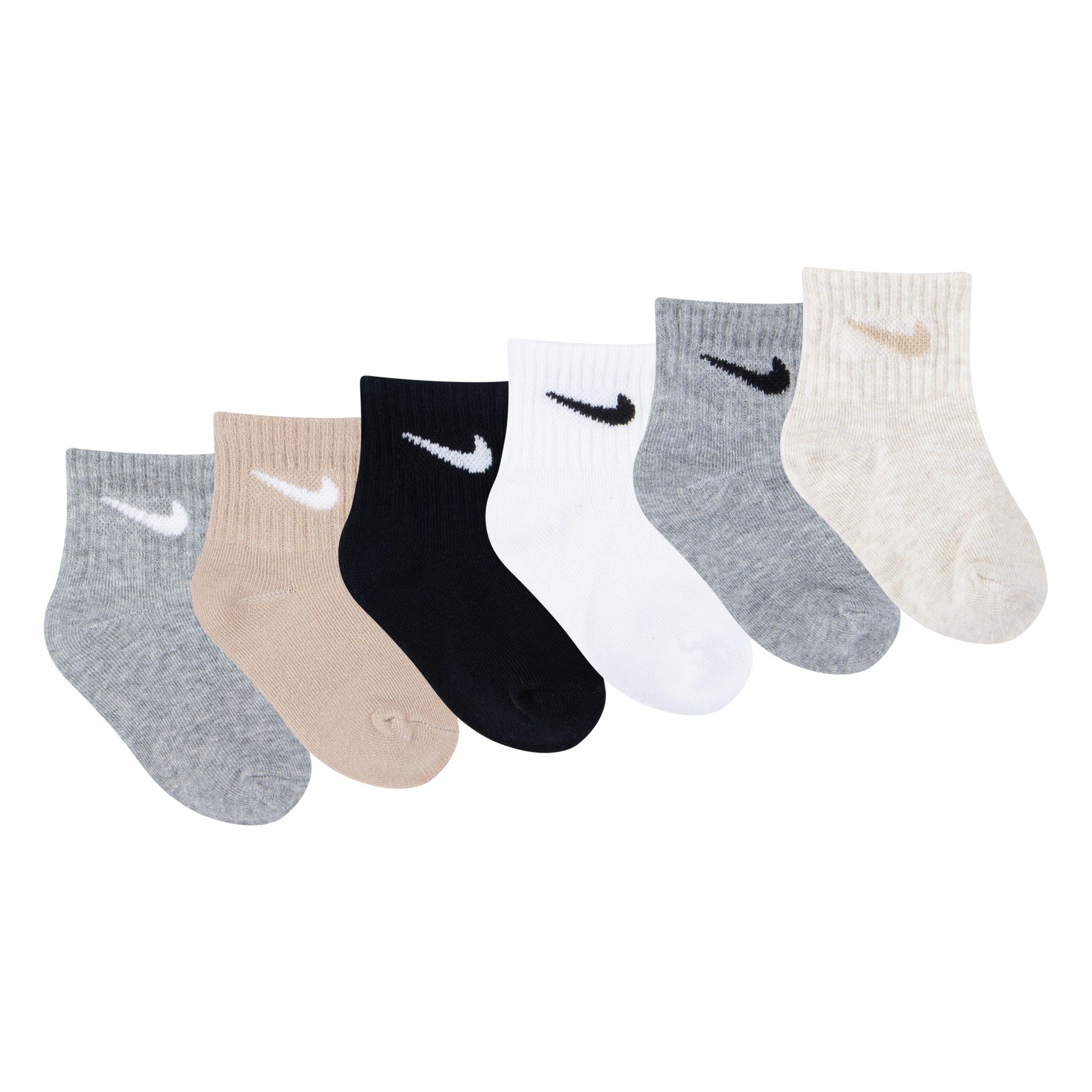 Infant Kids' Nike 6-Pack Ankle Socks - Grey/Assorted