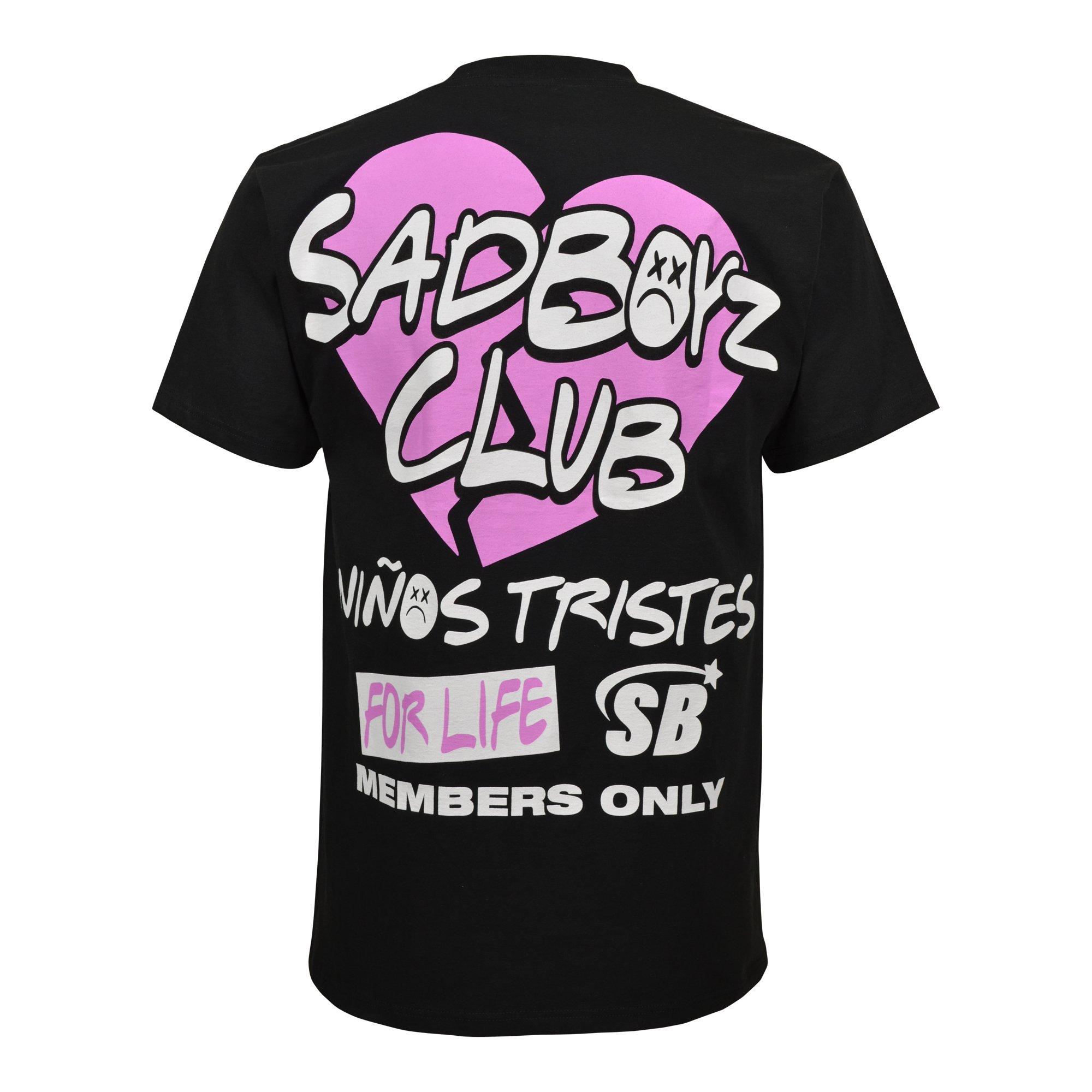 Sad Boyz Men's Club Tee - BLACK Thumbnail View 2