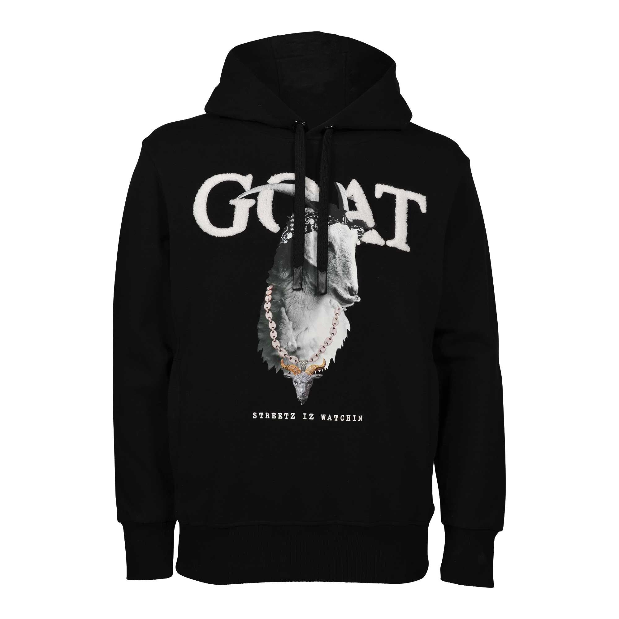 Streetz Iz Watchin Men's Goat Hoodie - Black - BLACK Thumbnail View 1
