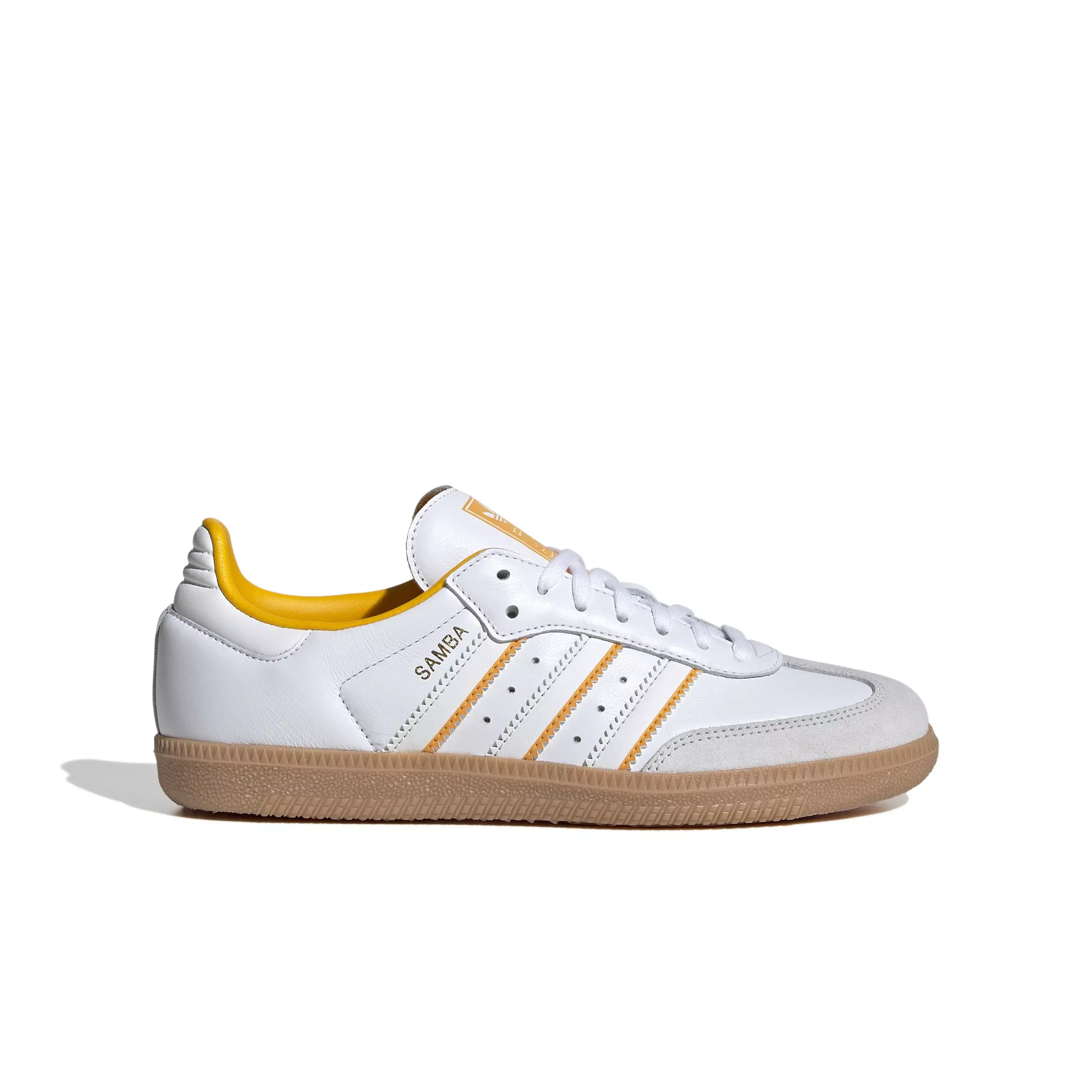 adidas Originals Samba OG "Ftwr White/Crystal White/Crew Yellow" Grade School Girls' Shoe - WHITE/YELLOW