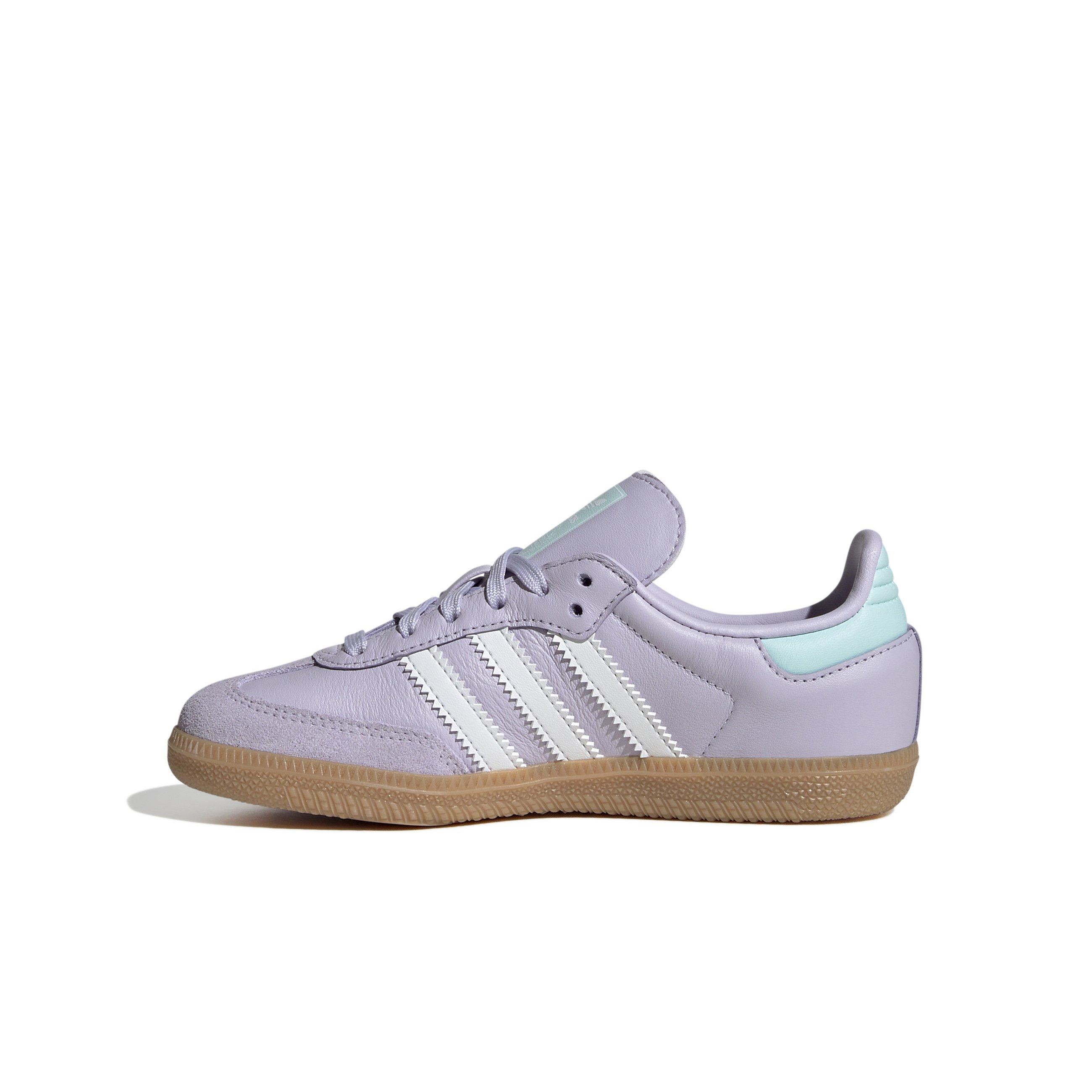 adidas Originals Samba Preschool Girls' "Silver Dawn/Crystal White/Semi Flash Aqua" Shoe