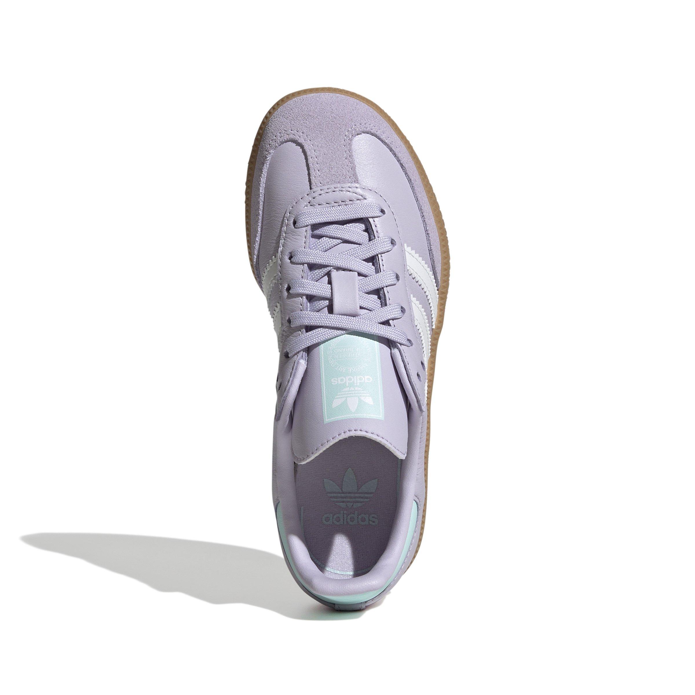 adidas Originals Samba Preschool Girls' "Silver Dawn/Crystal White/Semi Flash Aqua" Shoe