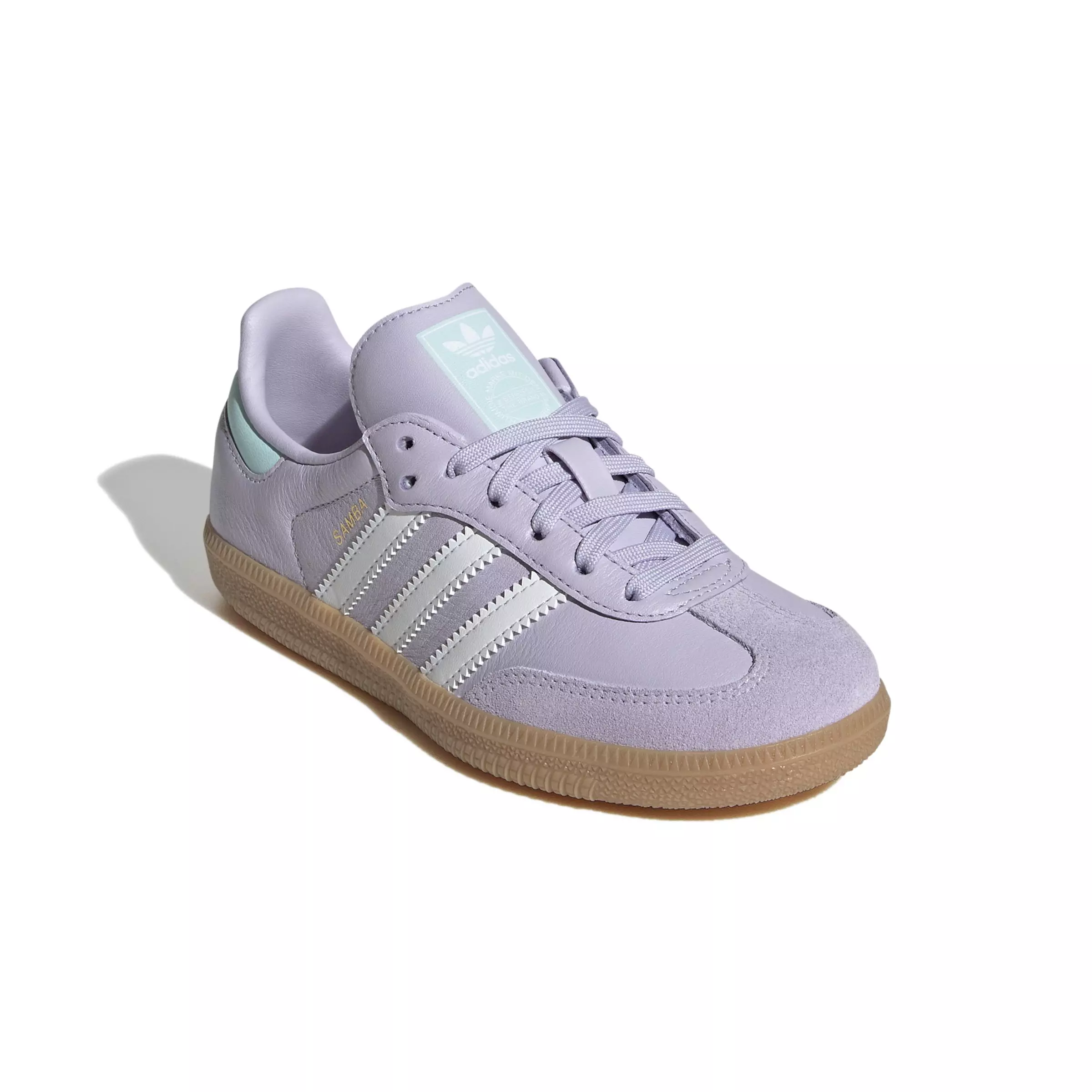 adidas Originals Samba "Silver Dawn/Crystal White/Semi Flash Aqua" Preschool Girls' Shoe - LILAC