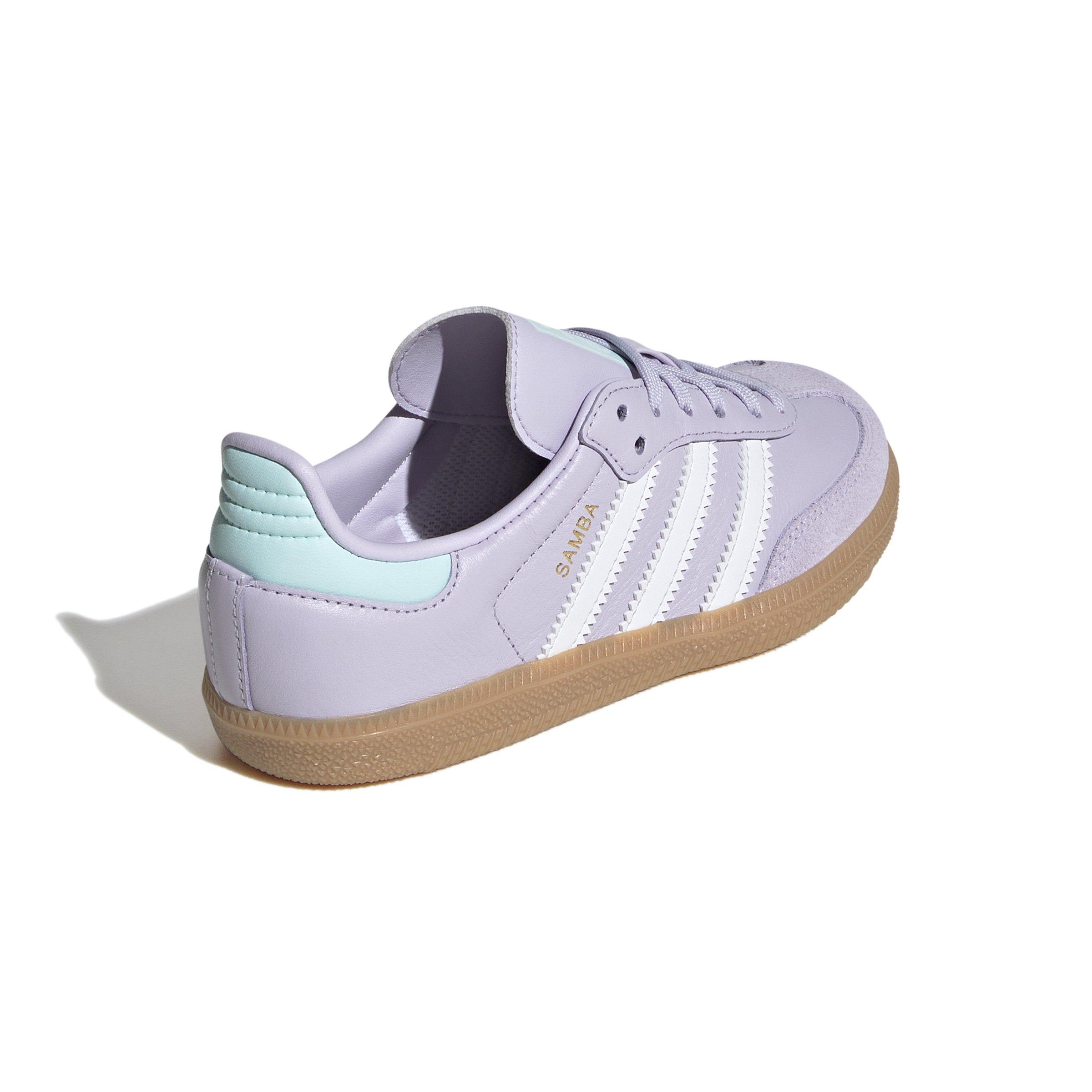 adidas Originals Samba Preschool Girls' "Silver Dawn/Crystal White/Semi Flash Aqua" Shoe