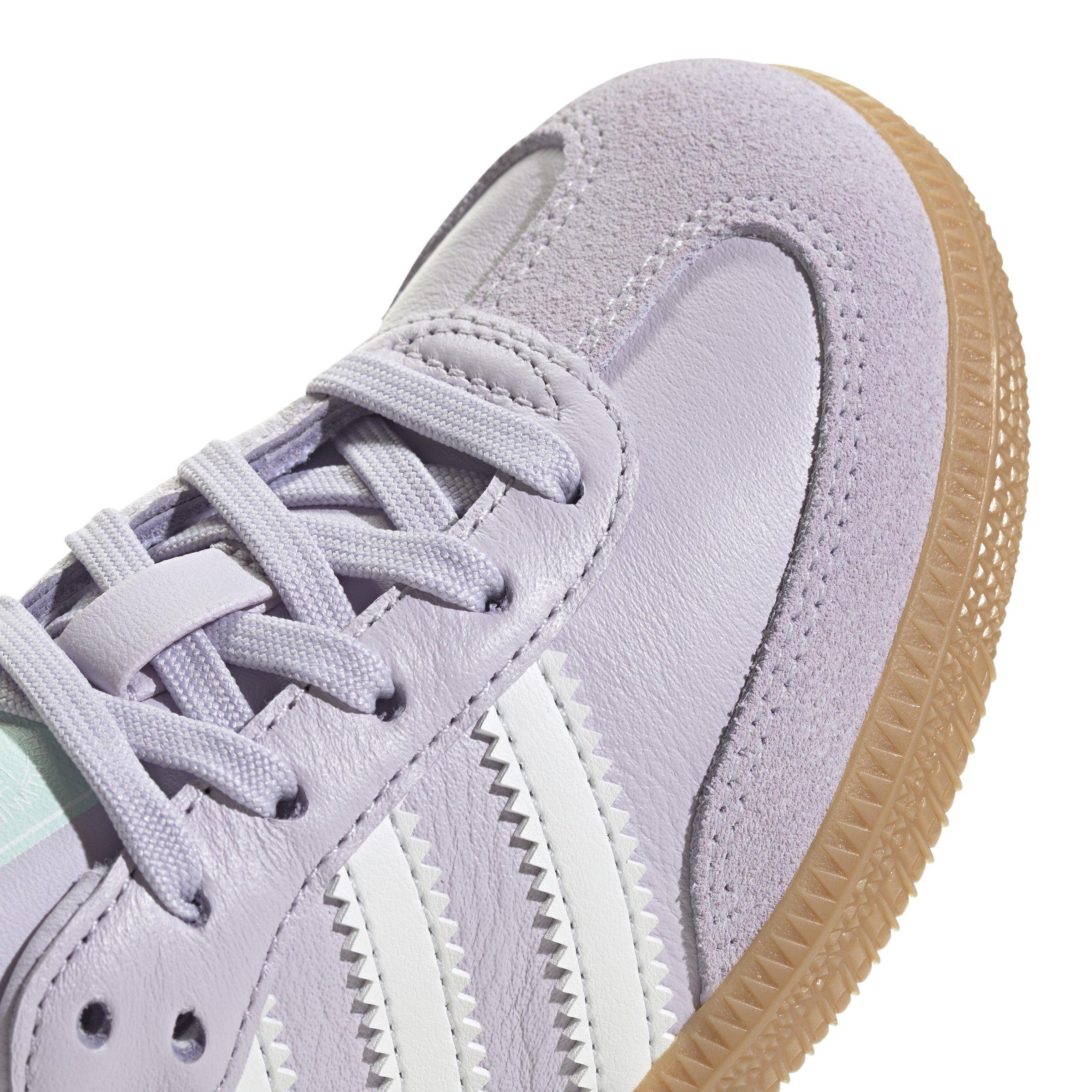 adidas Originals Samba Preschool Girls' "Silver Dawn/Crystal White/Semi Flash Aqua" Shoe