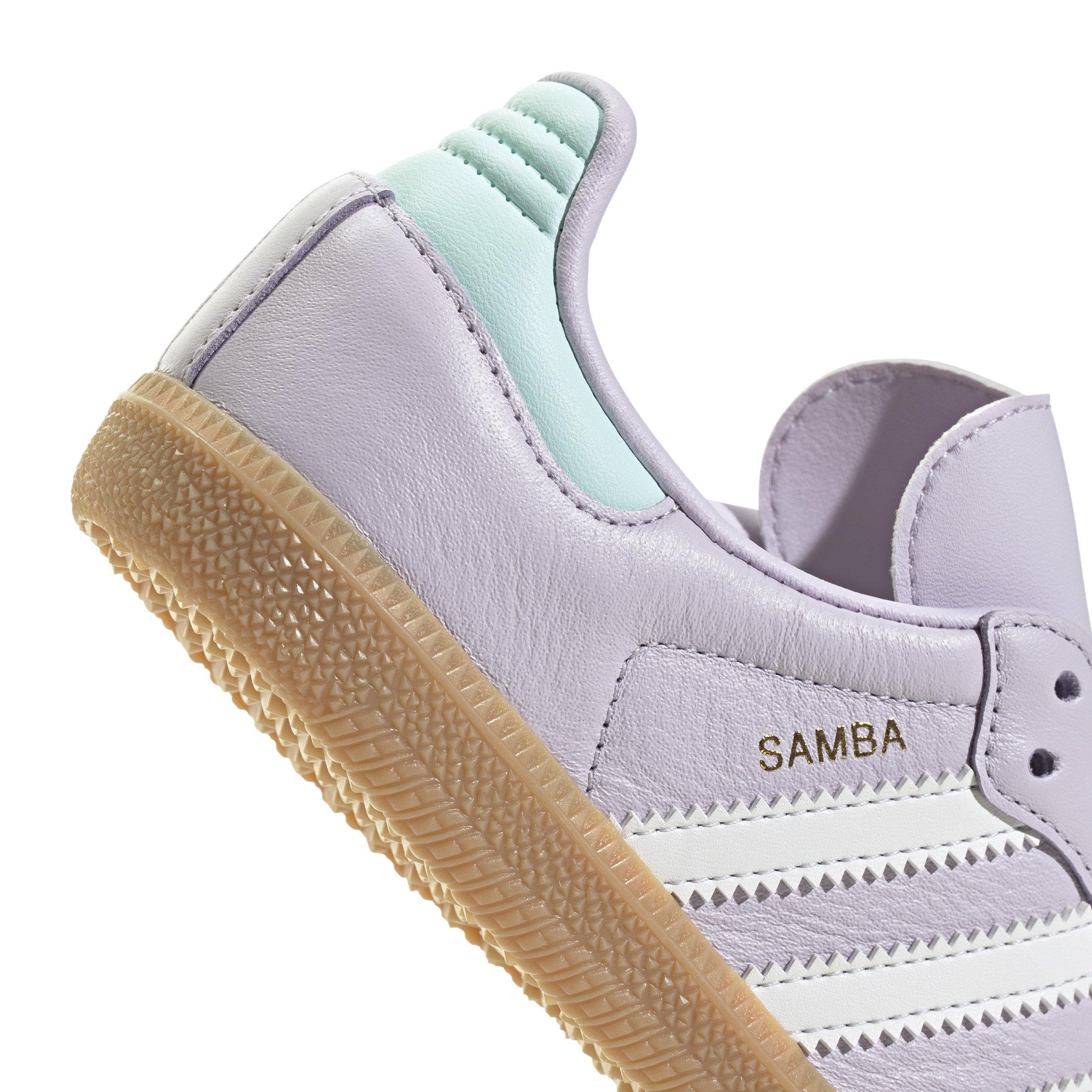 adidas Originals Samba Preschool Girls' "Silver Dawn/Crystal White/Semi Flash Aqua" Shoe
