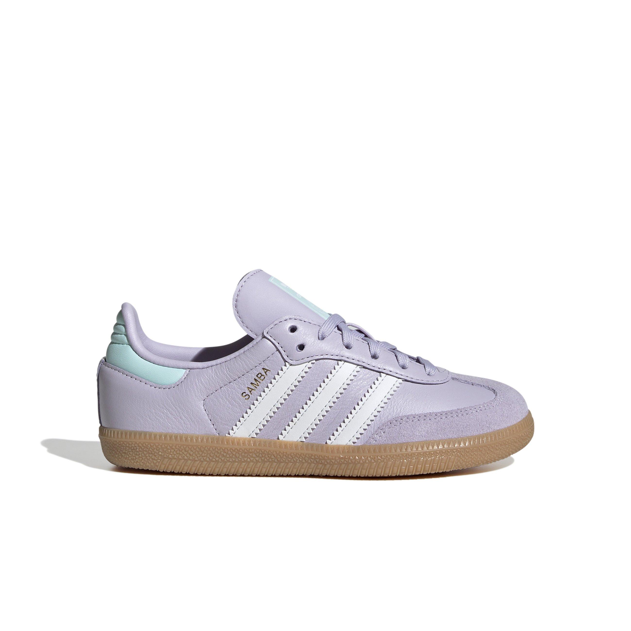 adidas Originals Samba "Silver Dawn/Crystal White/Semi Flash Aqua" Preschool Girls' Shoe - LILAC