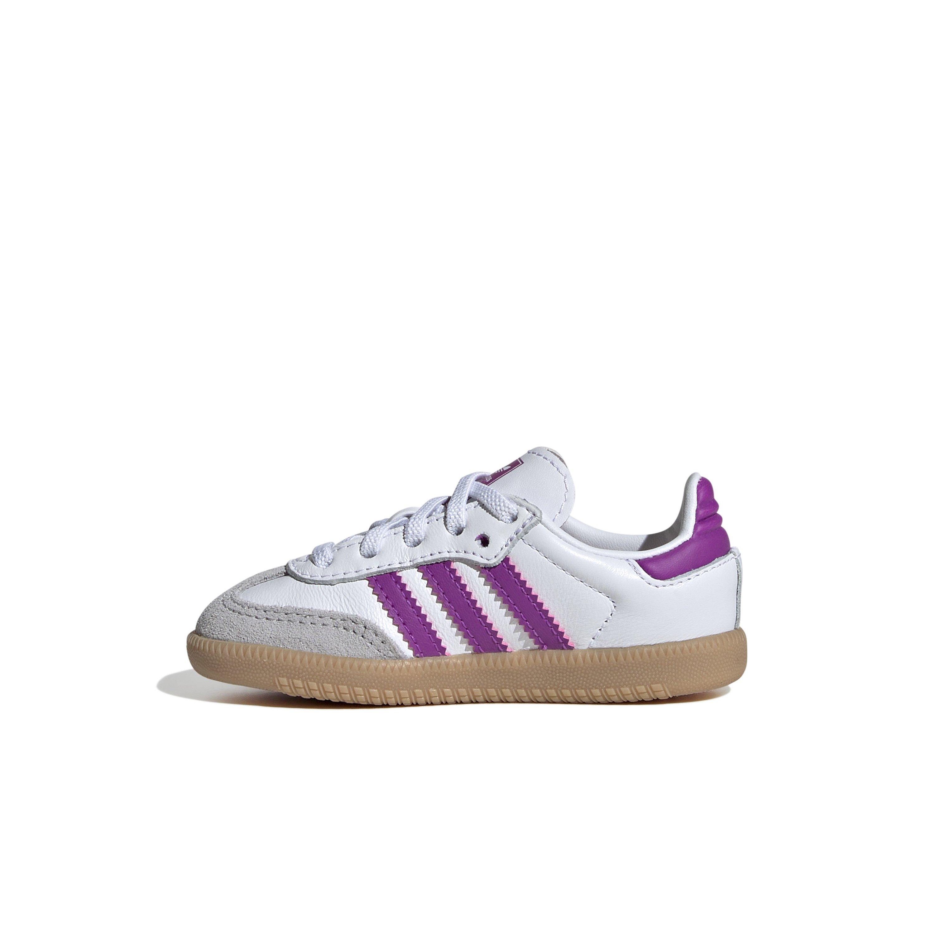 adidas Originals Samba "Ftwr White/Purple Burst/Gum" Toddler Girls' Shoe - WHITE/PINK Thumbnail View 2