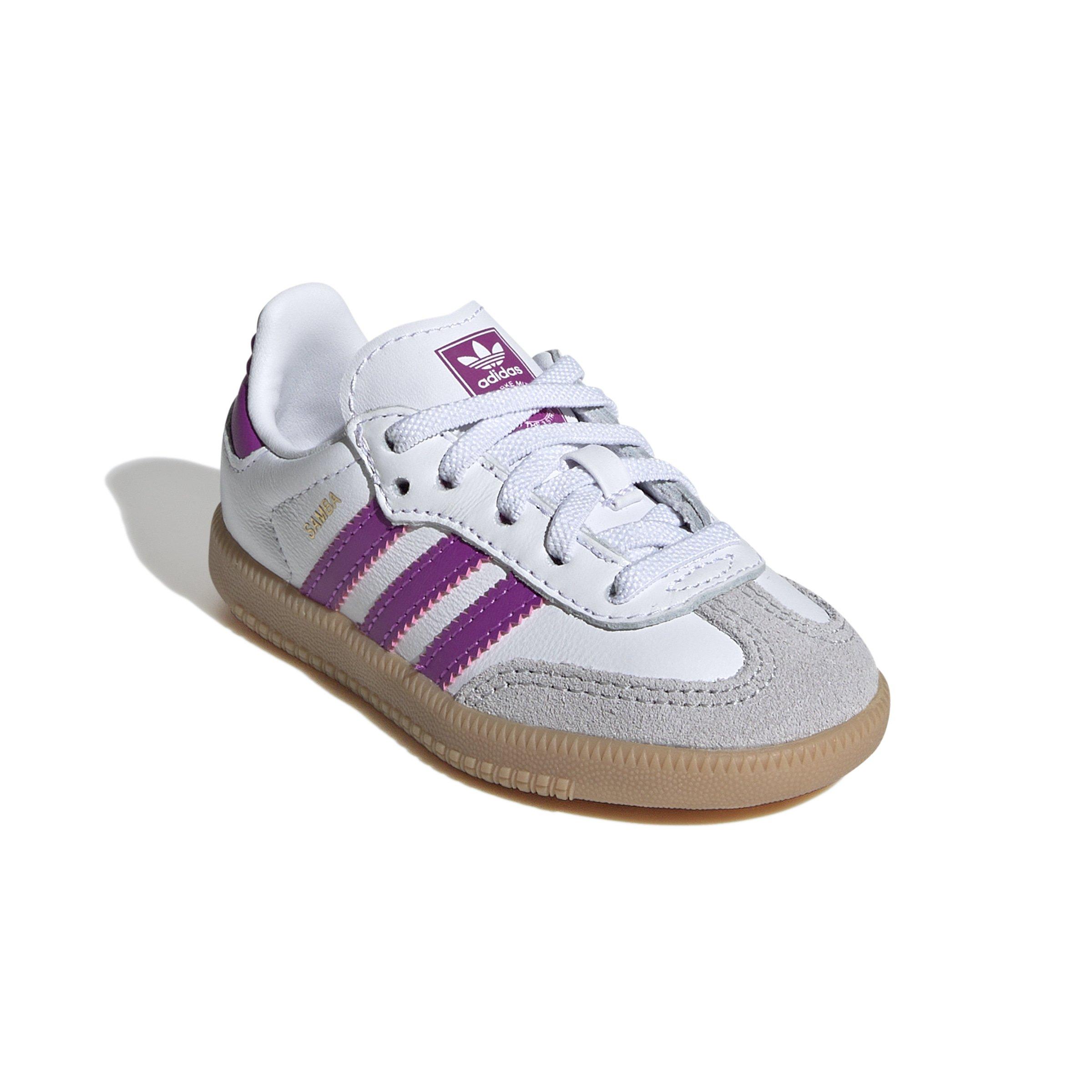 adidas Originals Samba "Ftwr White/Purple Burst/Gum" Toddler Girls' Shoe - WHITE/PINK Thumbnail View 5