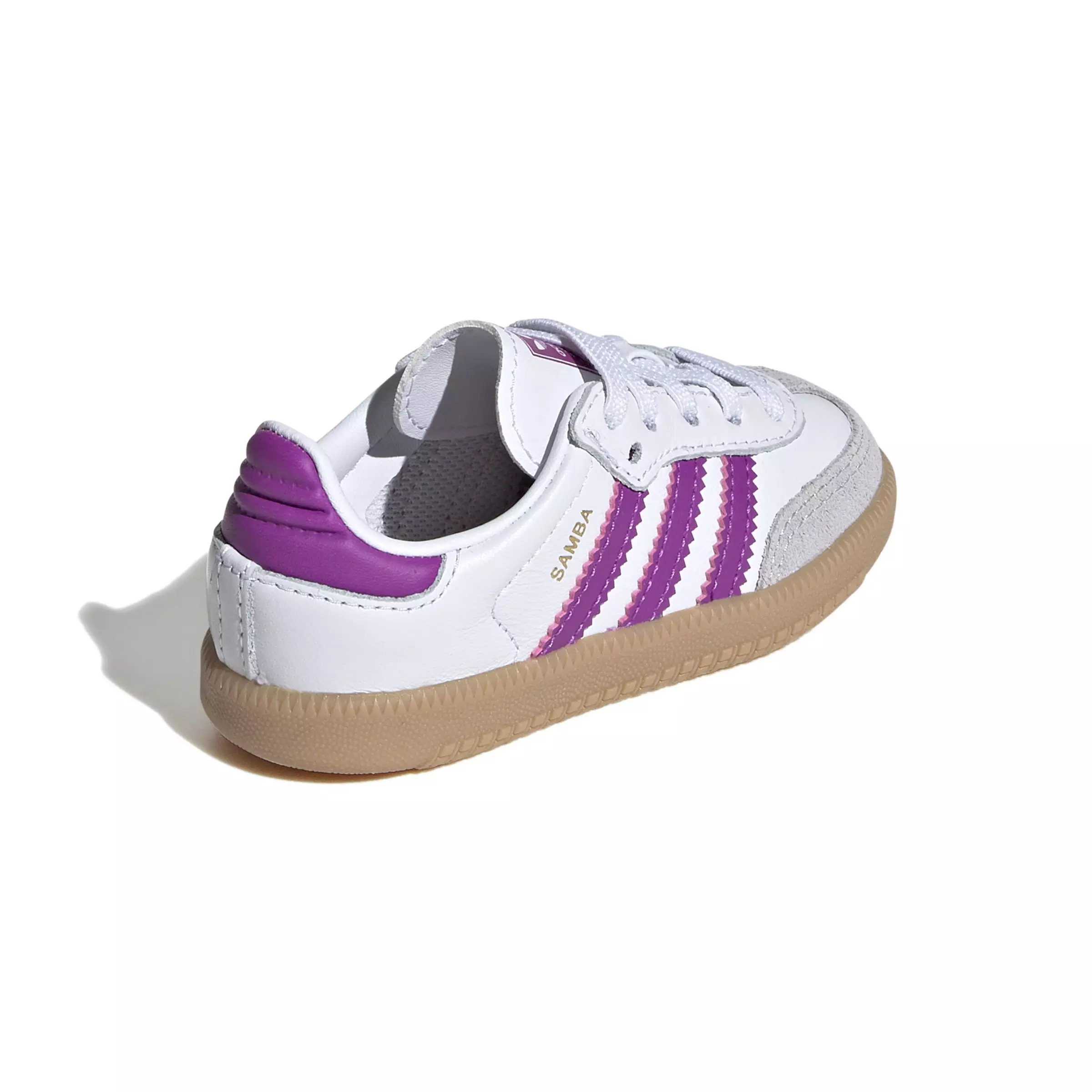 adidas Originals Samba "Ftwr White/Purple Burst/Gum" Toddler Girls' Shoe - WHITE/PINK