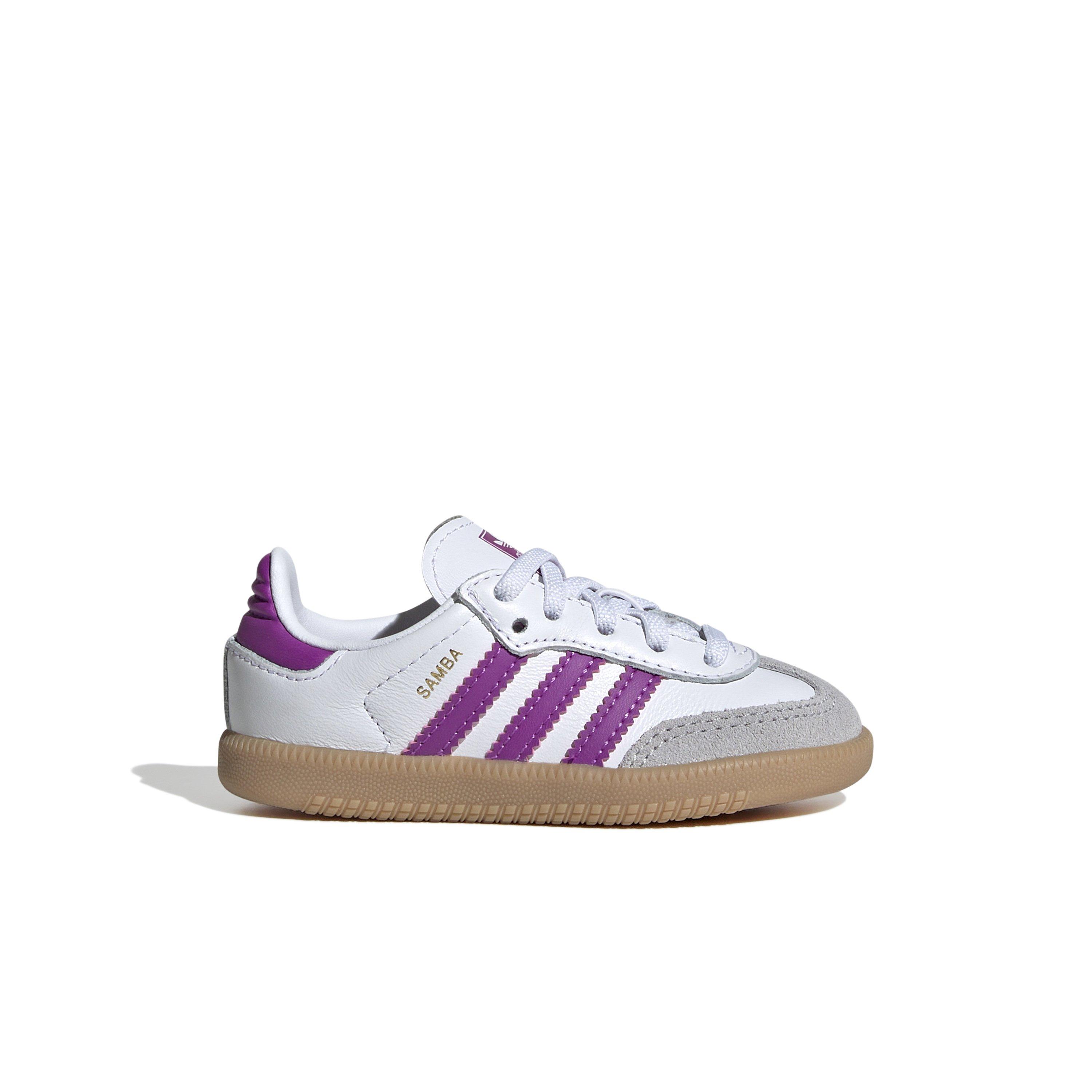 adidas Originals Samba "Ftwr White/Purple Burst/Gum" Toddler Girls' Shoe - WHITE/PINK Thumbnail View 1