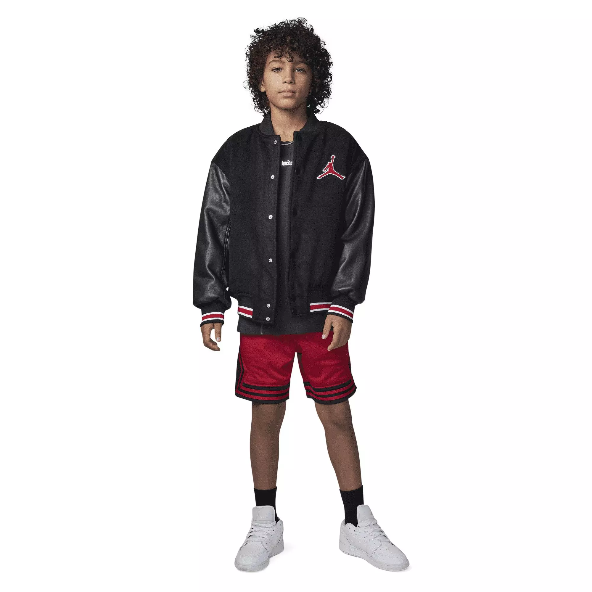 Jordan Big Boys' Varsity Jacket - Black - BLACK