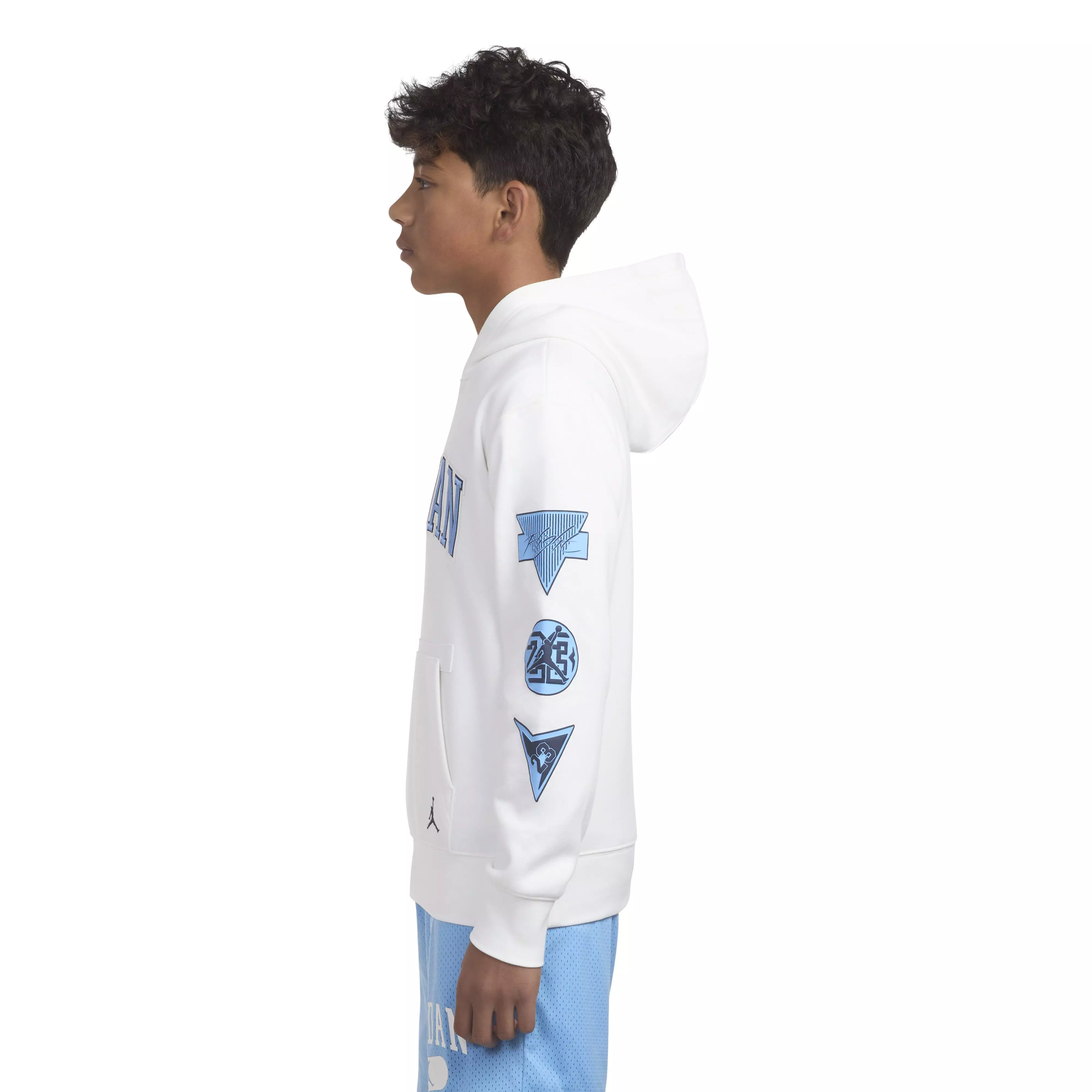 Jordan Big Boys' Shine Hoodie - WHITE