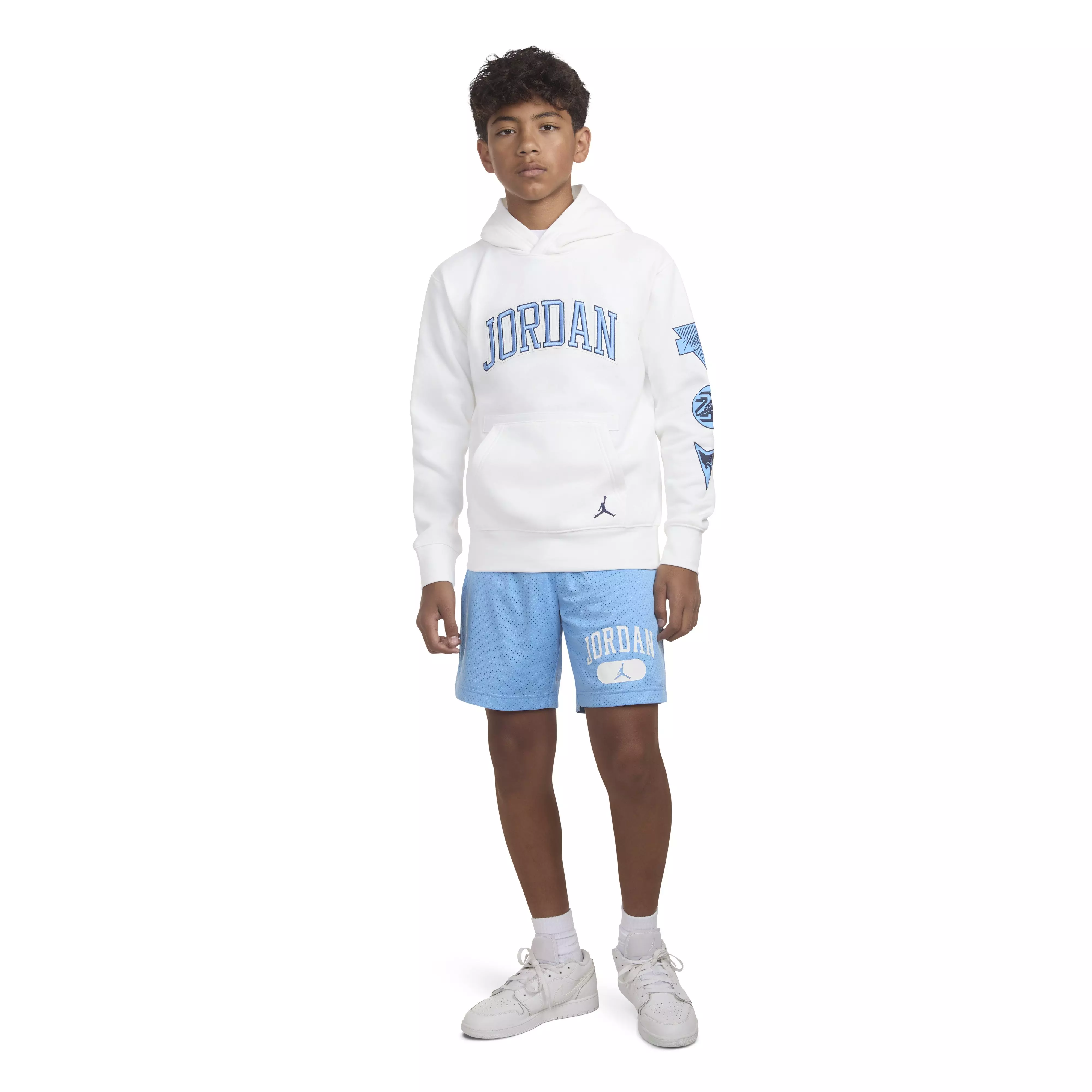 Jordan Big Boys' Shine Hoodie - WHITE