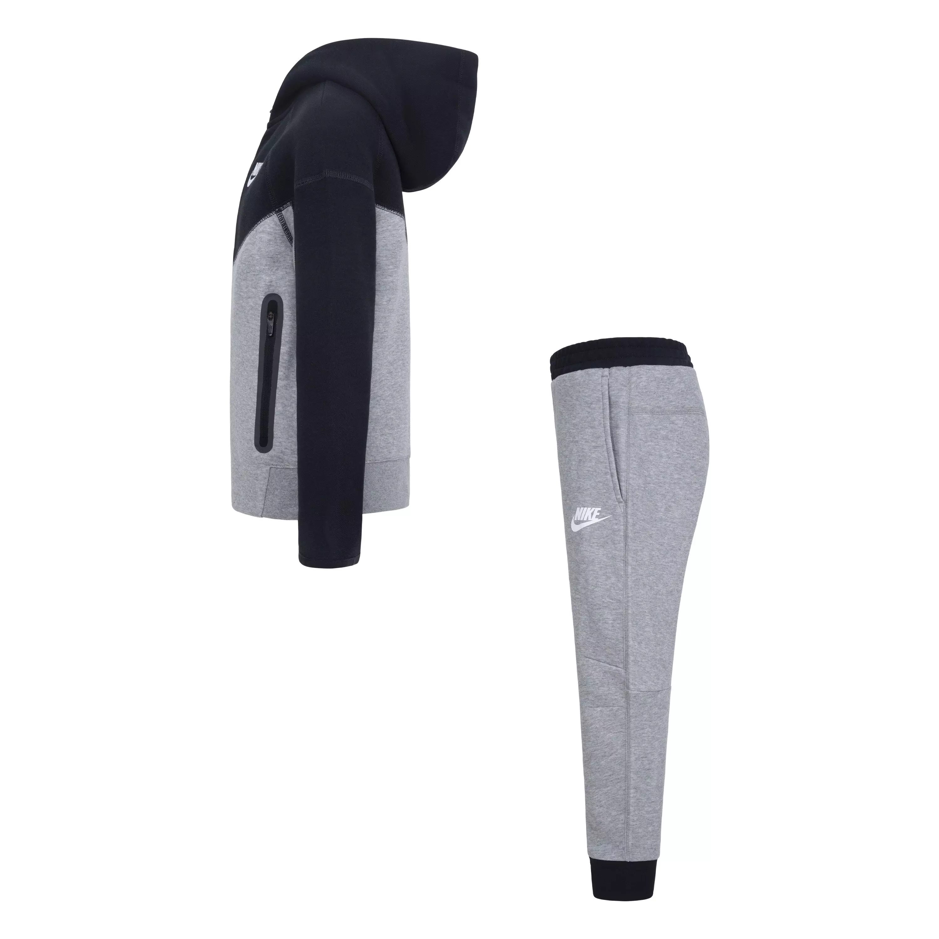 Nike Little Boys' Tech Fleece Hoodie Set - Grey/Black - BLACK/GREY
