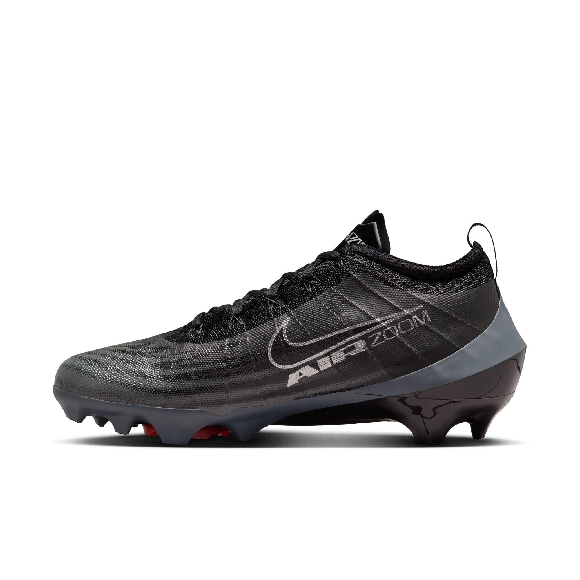 Nike Vapor Elite 1 "Black/Dark Grey/Bright Crimson" Men's Football Cleat​ - BLACK/GREY Thumbnail View 4