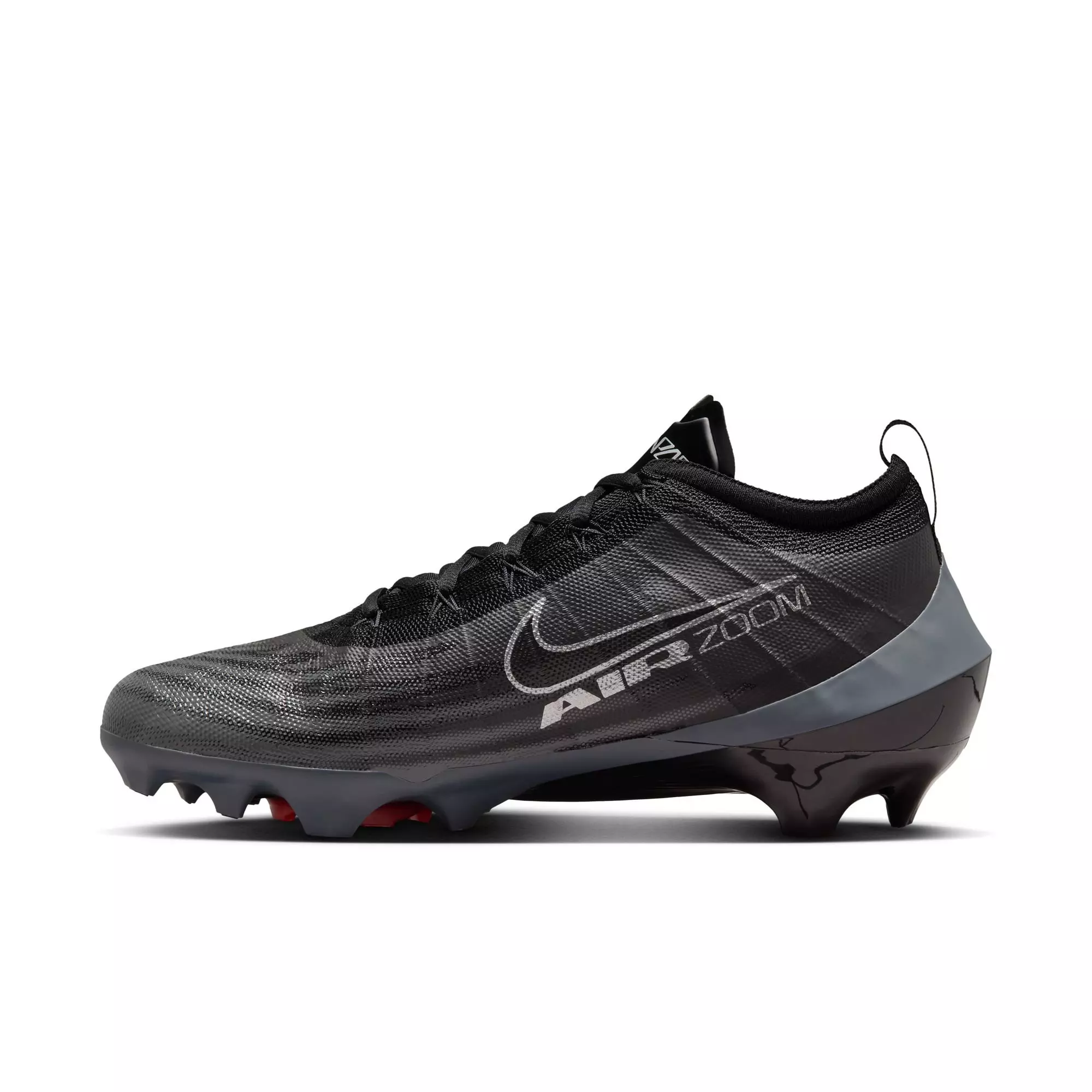 Nike Vapor Elite 1 "Black/Dark Grey/Bright Crimson" Men's Football Cleat​ - BLACK/GREY