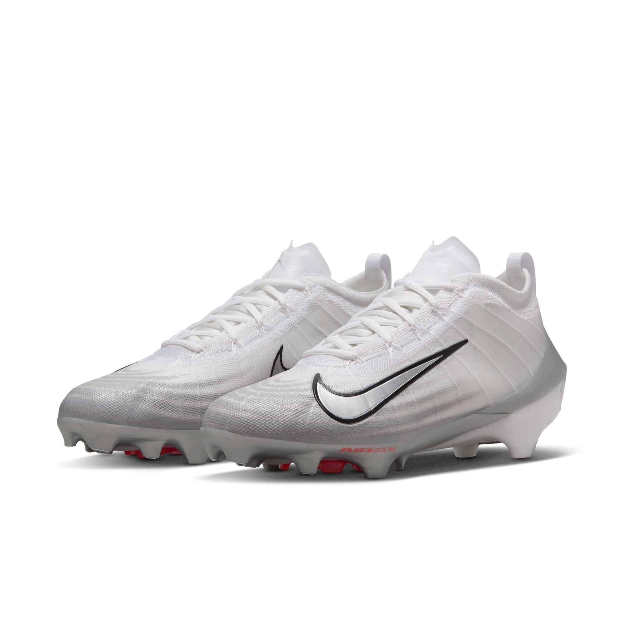 Nike Vapor Elite 1 "White/Metallic Silver/Summit White" Men's Football Cleat - WHITE/SILVER Thumbnail View 5