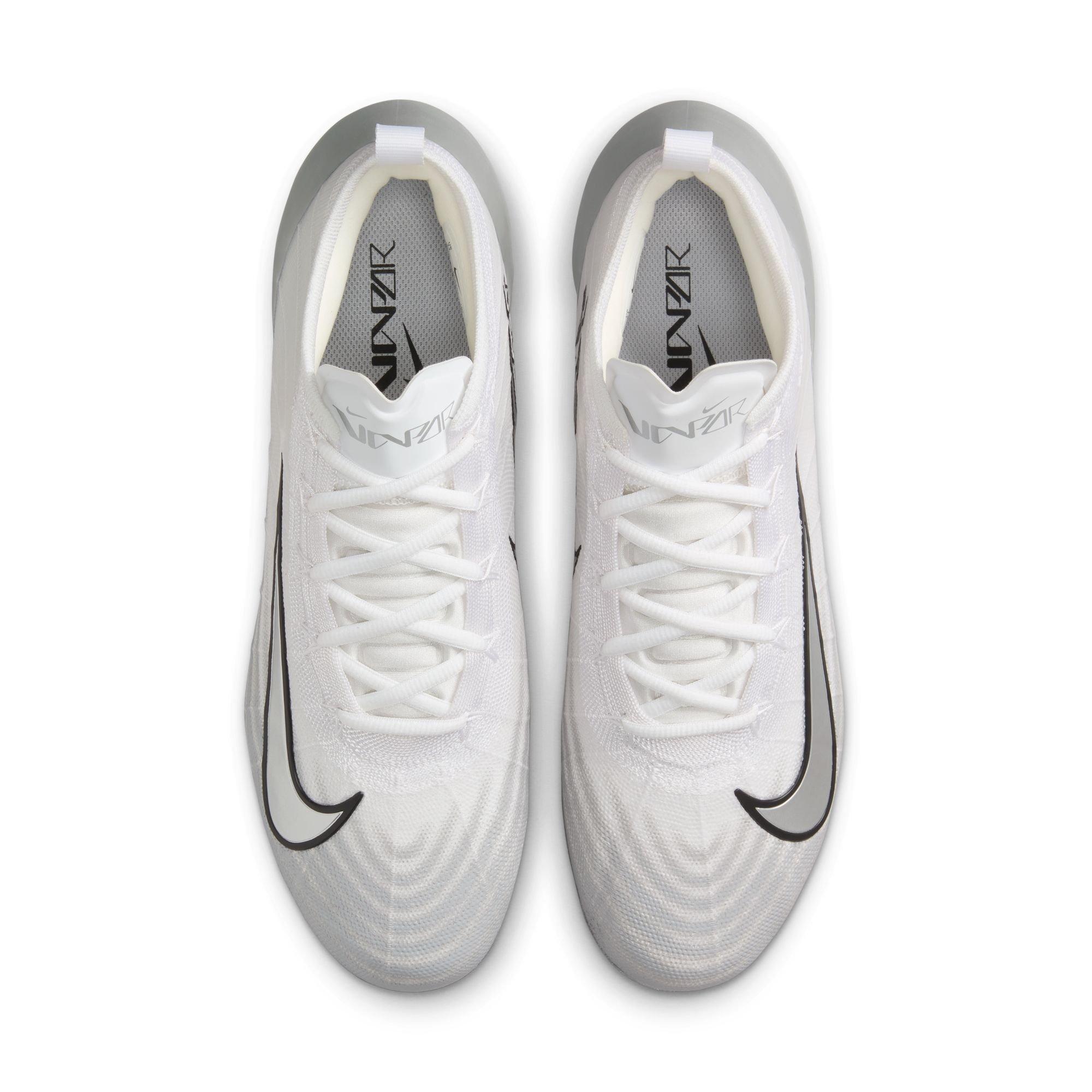 Nike Vapor Elite 1 "White/Metallic Silver/Summit White" Men's Football Cleat - WHITE/SILVER Thumbnail View 6