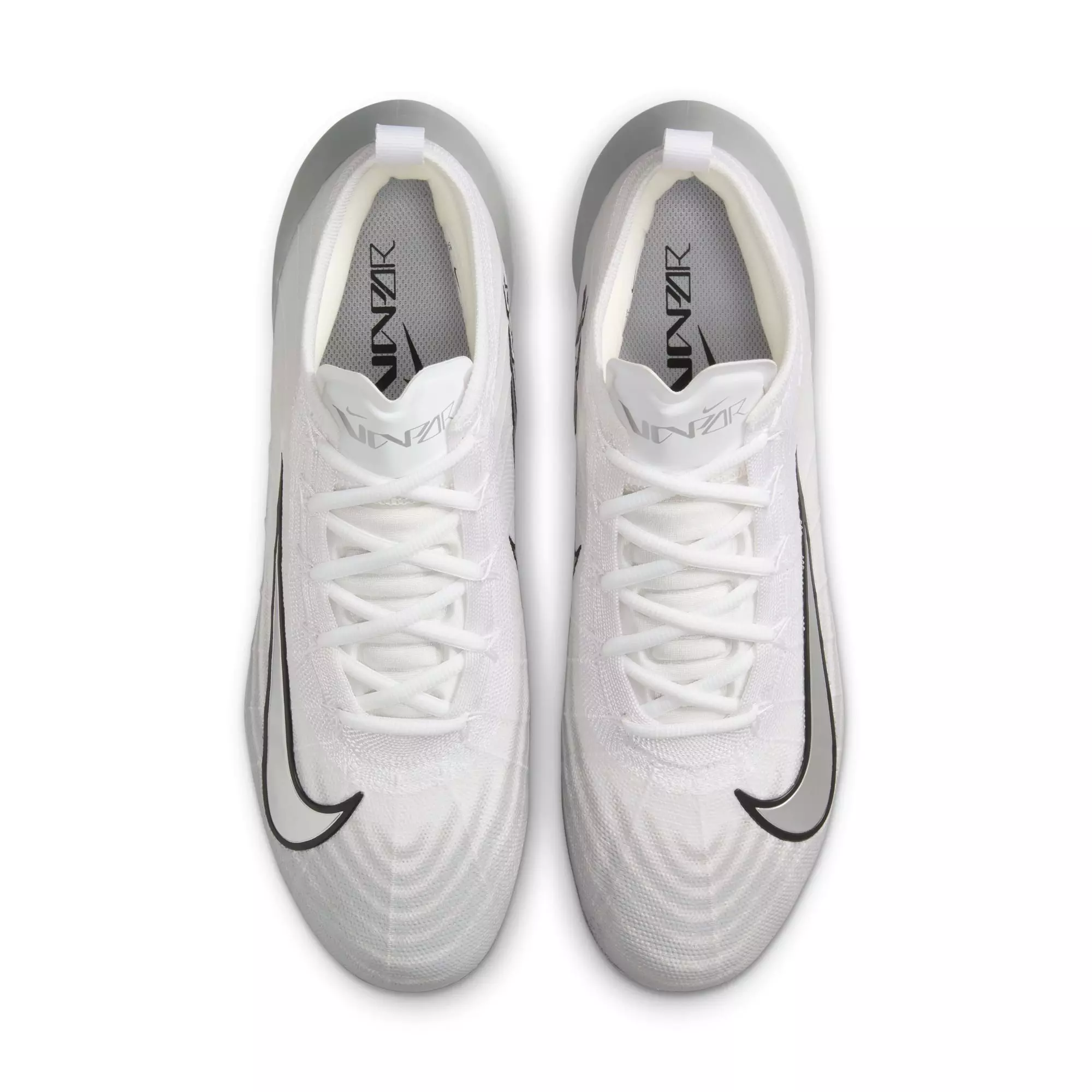 Nike Vapor Elite 1 "White/Metallic Silver/Summit White" Men's Football Cleat - WHITE/SILVER