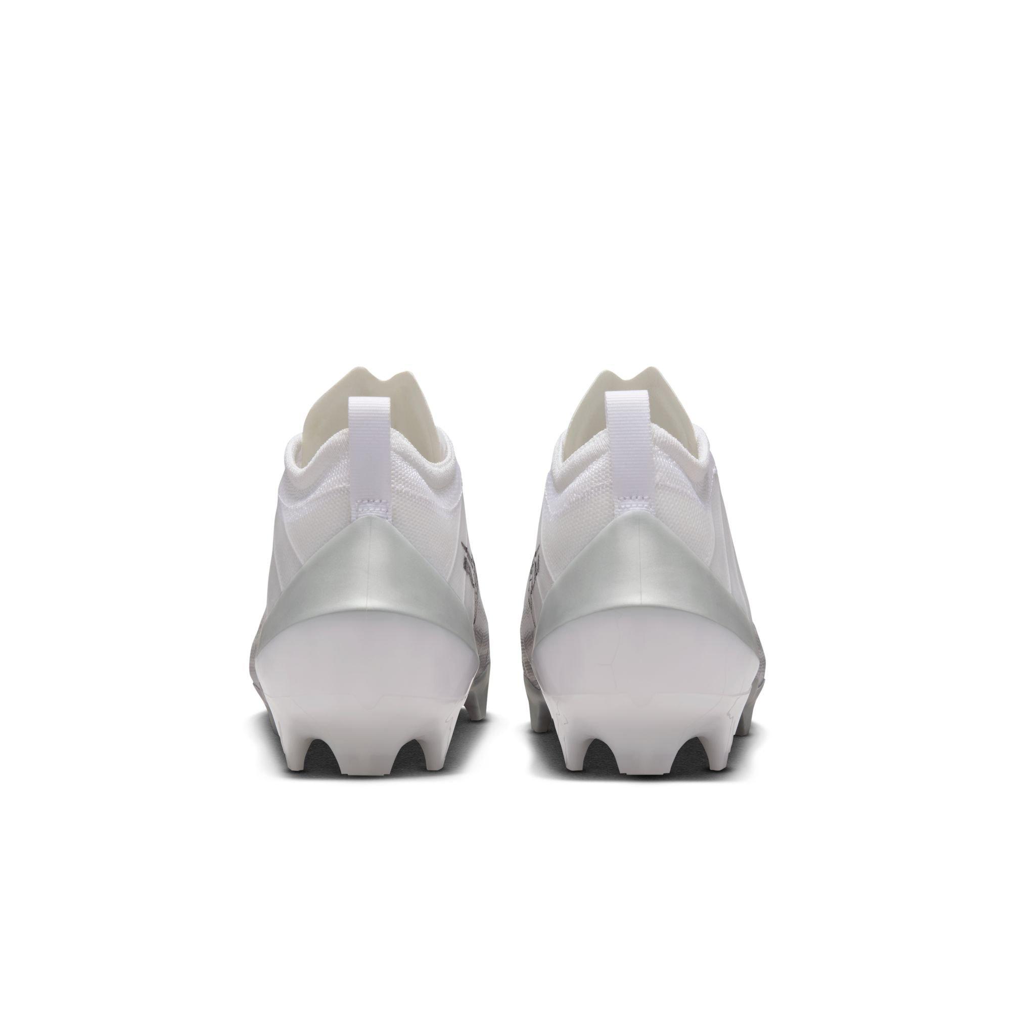 Nike Vapor Elite 1 "White/Metallic Silver/Summit White" Men's Football Cleat - WHITE/SILVER Thumbnail View 7