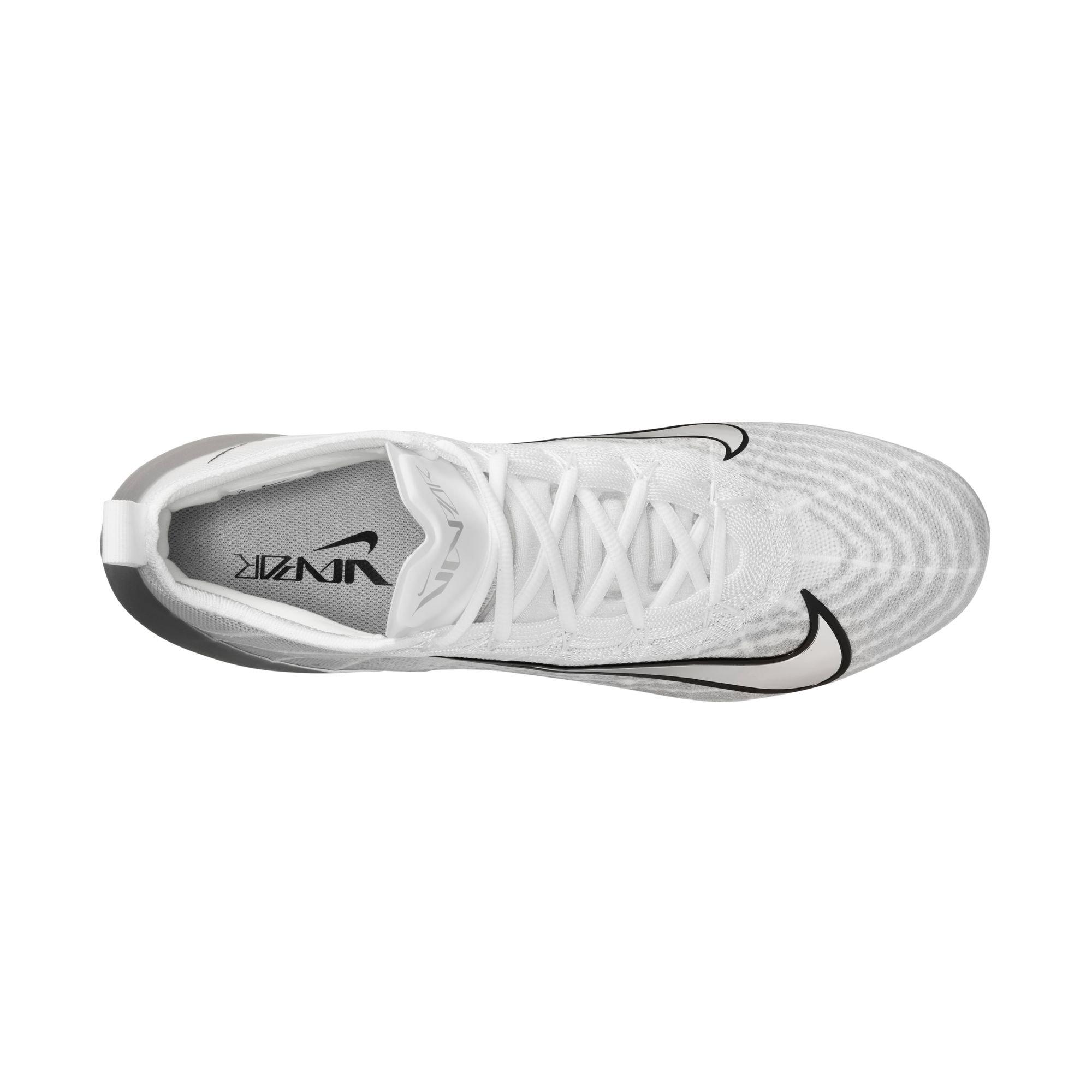 Nike Vapor Elite 1 "White/Metallic Silver/Summit White" Men's Football Cleat - WHITE/SILVER Thumbnail View 8