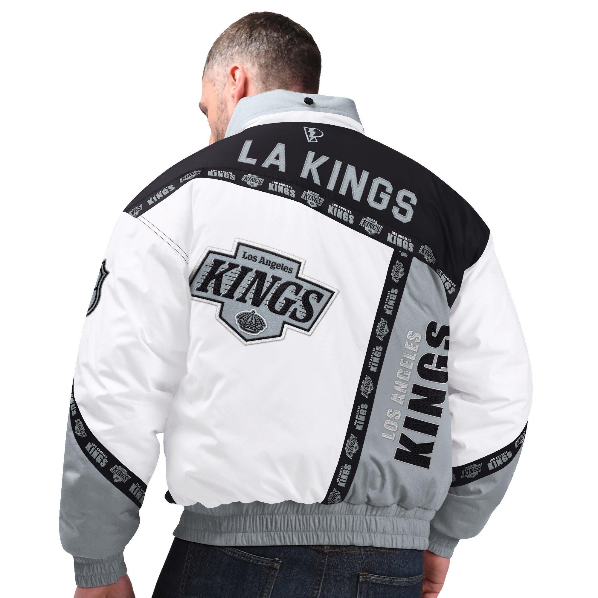 Starter Men's Los Angeles Kings Tape Jacket-Black/Silver - BLACK/SILVER Thumbnail View 2