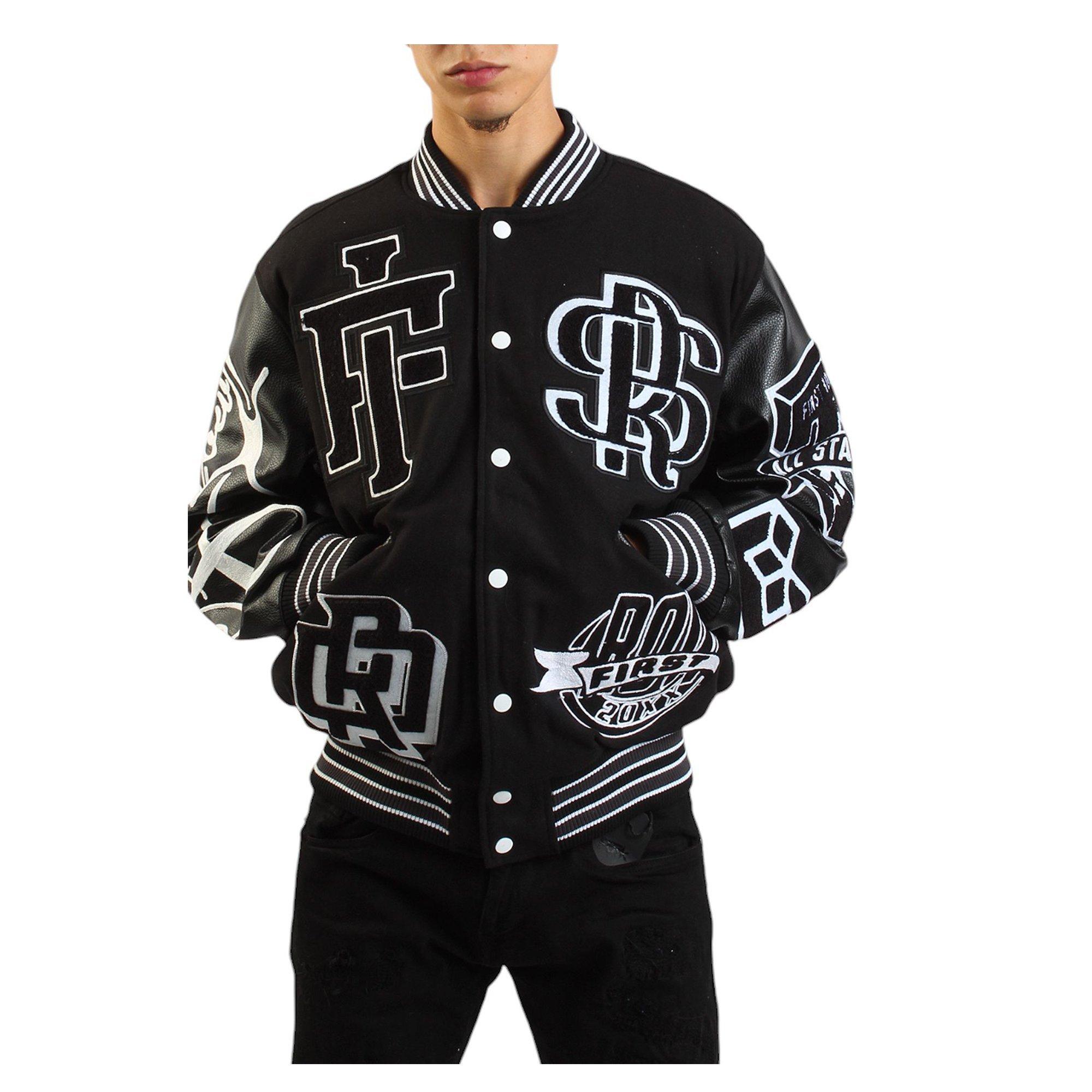 First Row Men's Coexist Varsity Jacket - BLACK