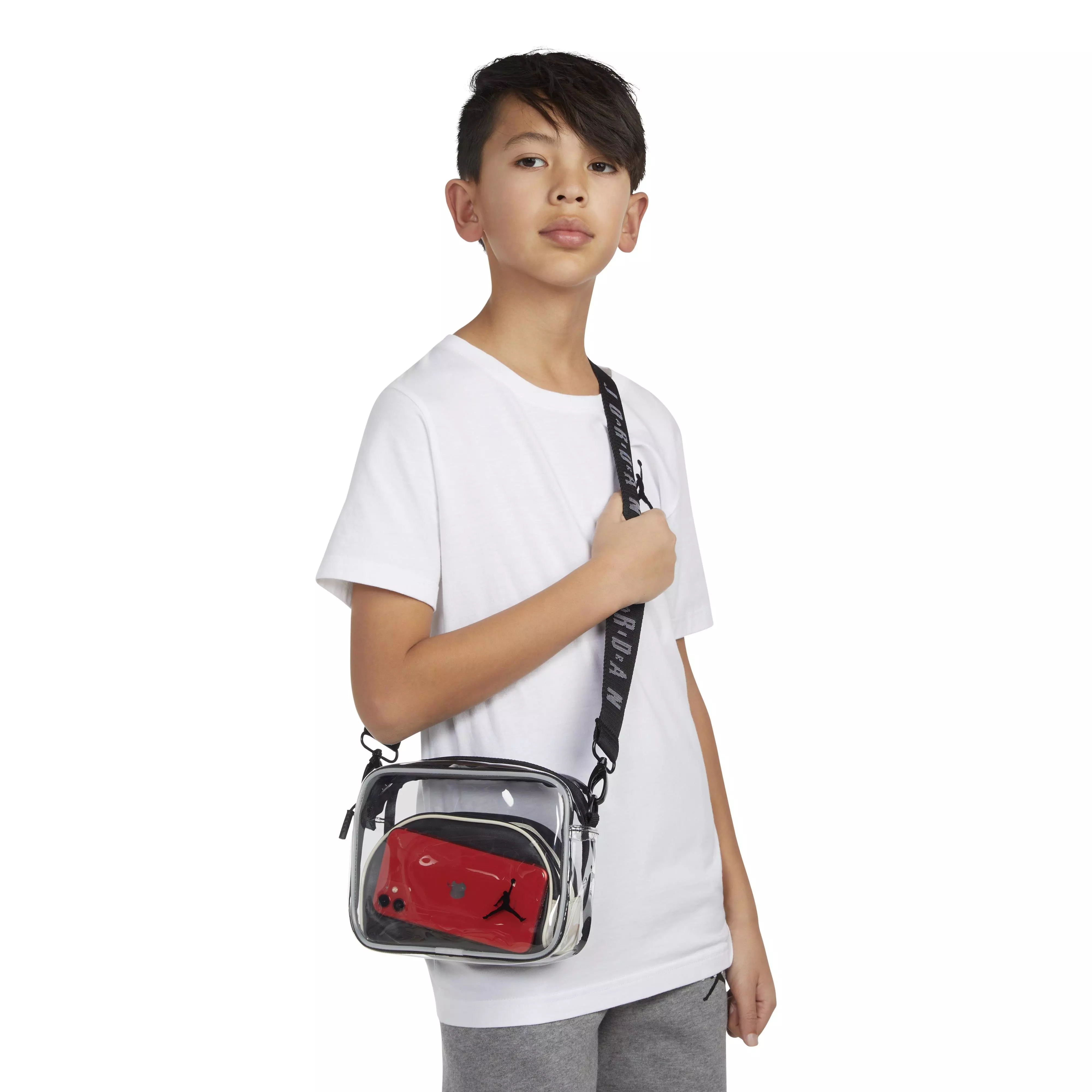 Jordan Stadium Crossbody Clear Bag - Black - CLEAR
