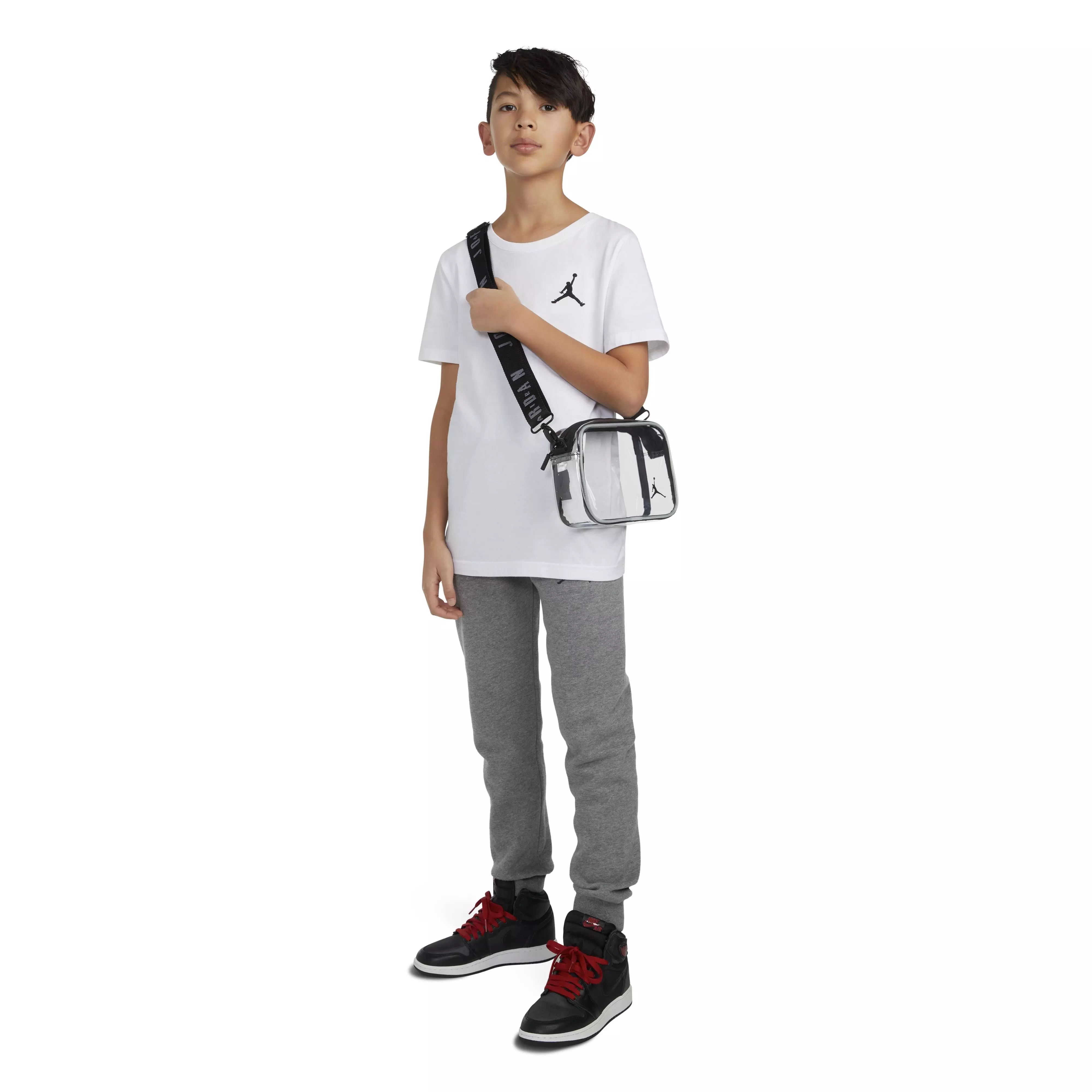 Jordan Stadium Crossbody Clear Bag - Black - CLEAR