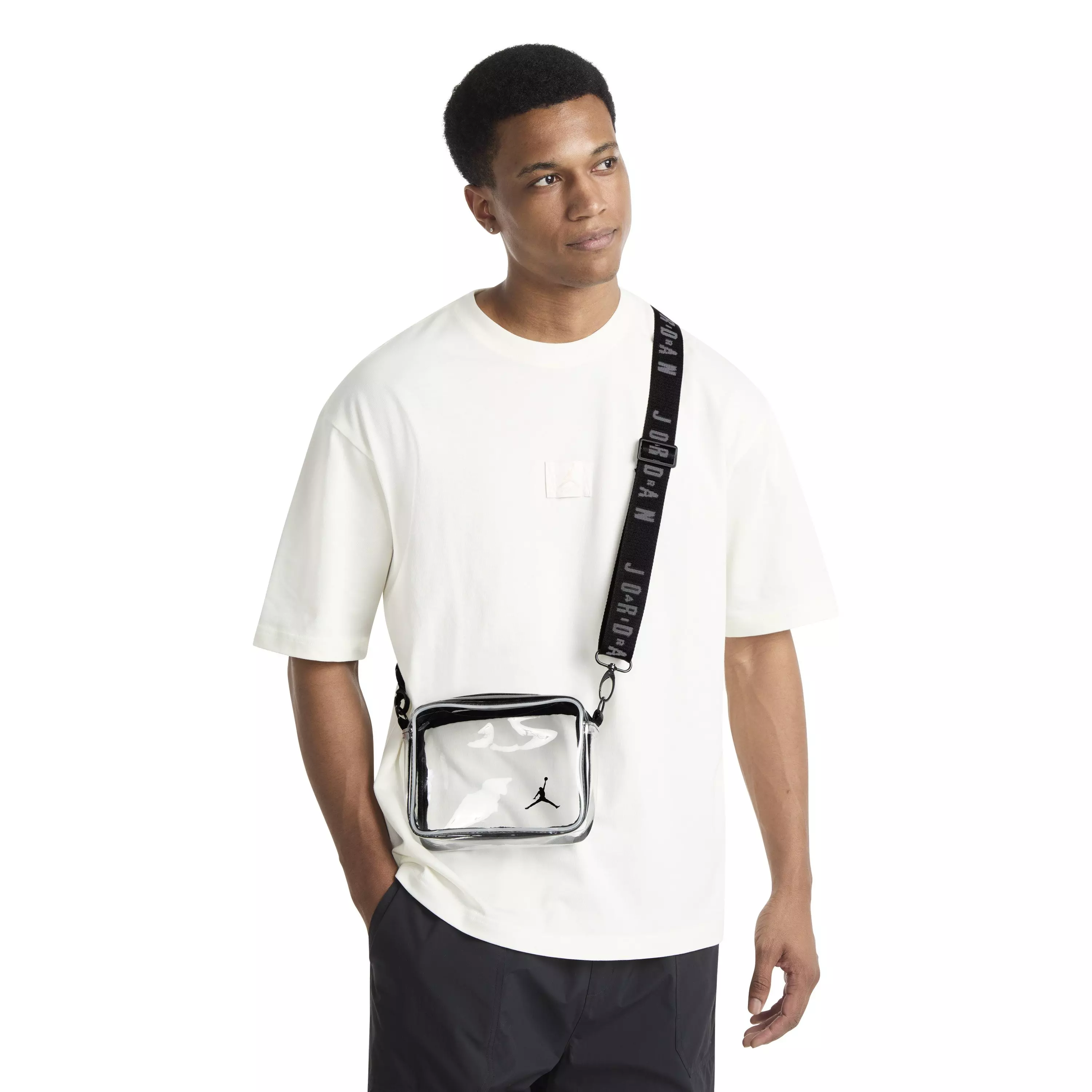 Jordan Stadium Crossbody Clear Bag - Black - CLEAR