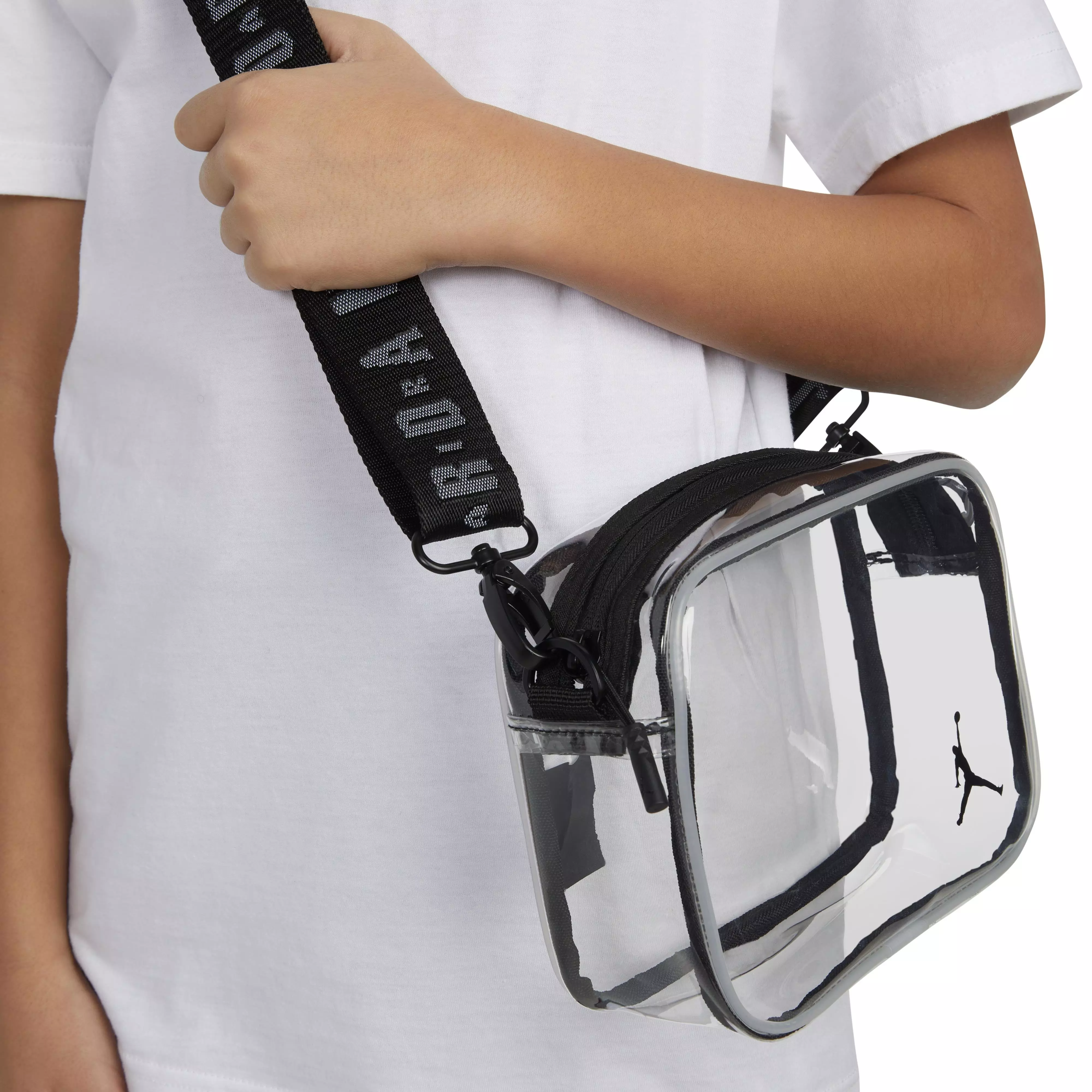 Jordan Stadium Crossbody Clear Bag - Black - CLEAR