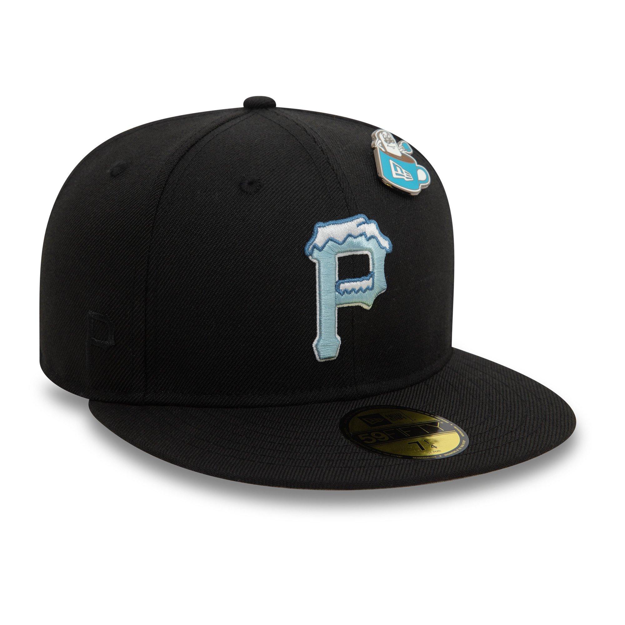 Men's New Era Pittsburgh Pirates 59FIFTY Snowey Fitted Cap-Black