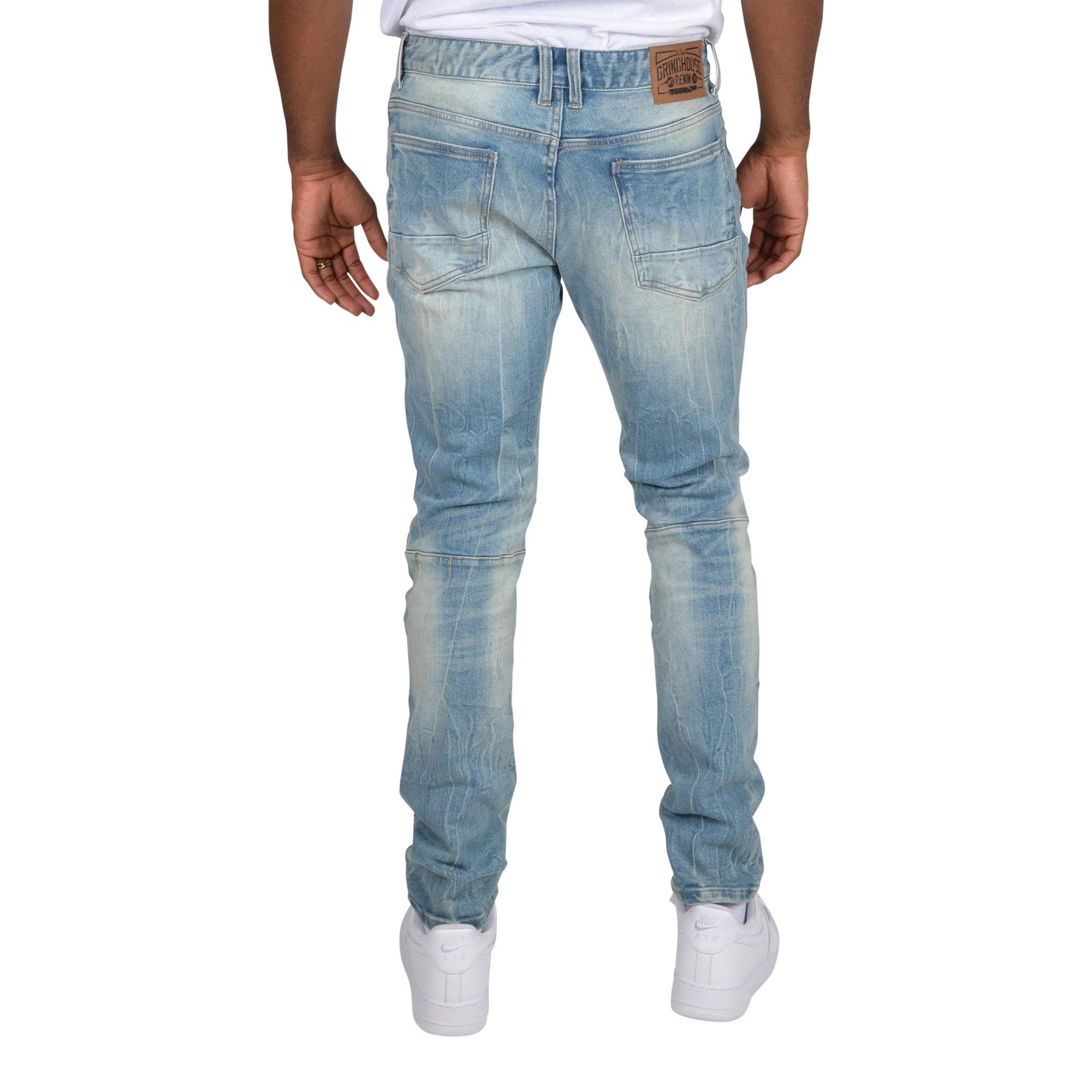 Grindhouse Adonis Blue Slim Fit Taper Vintage Men's Denim Jeans