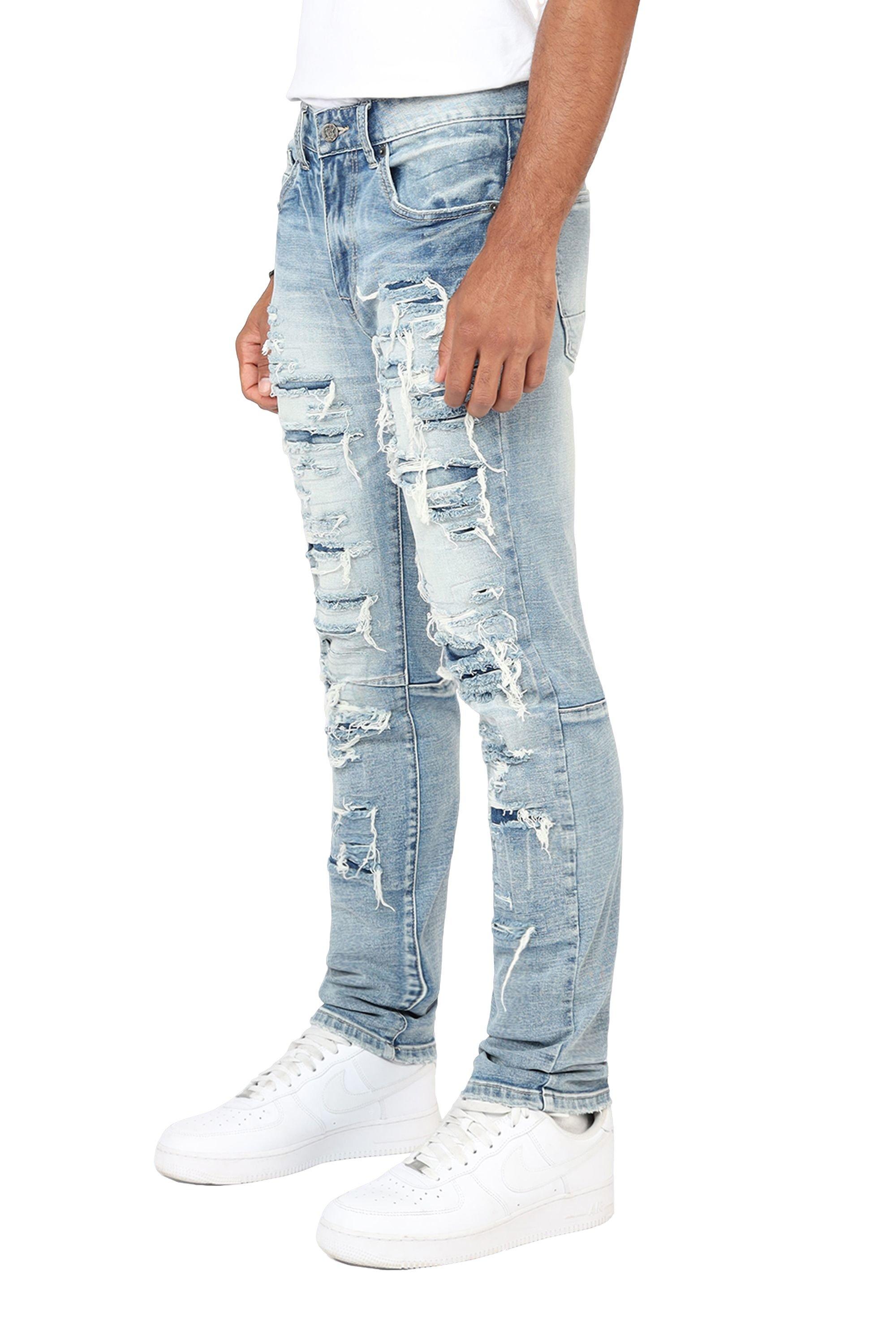 Grindhouse Ashley Slim Fit Heavy Rip N Repair Denim Men's Jeans