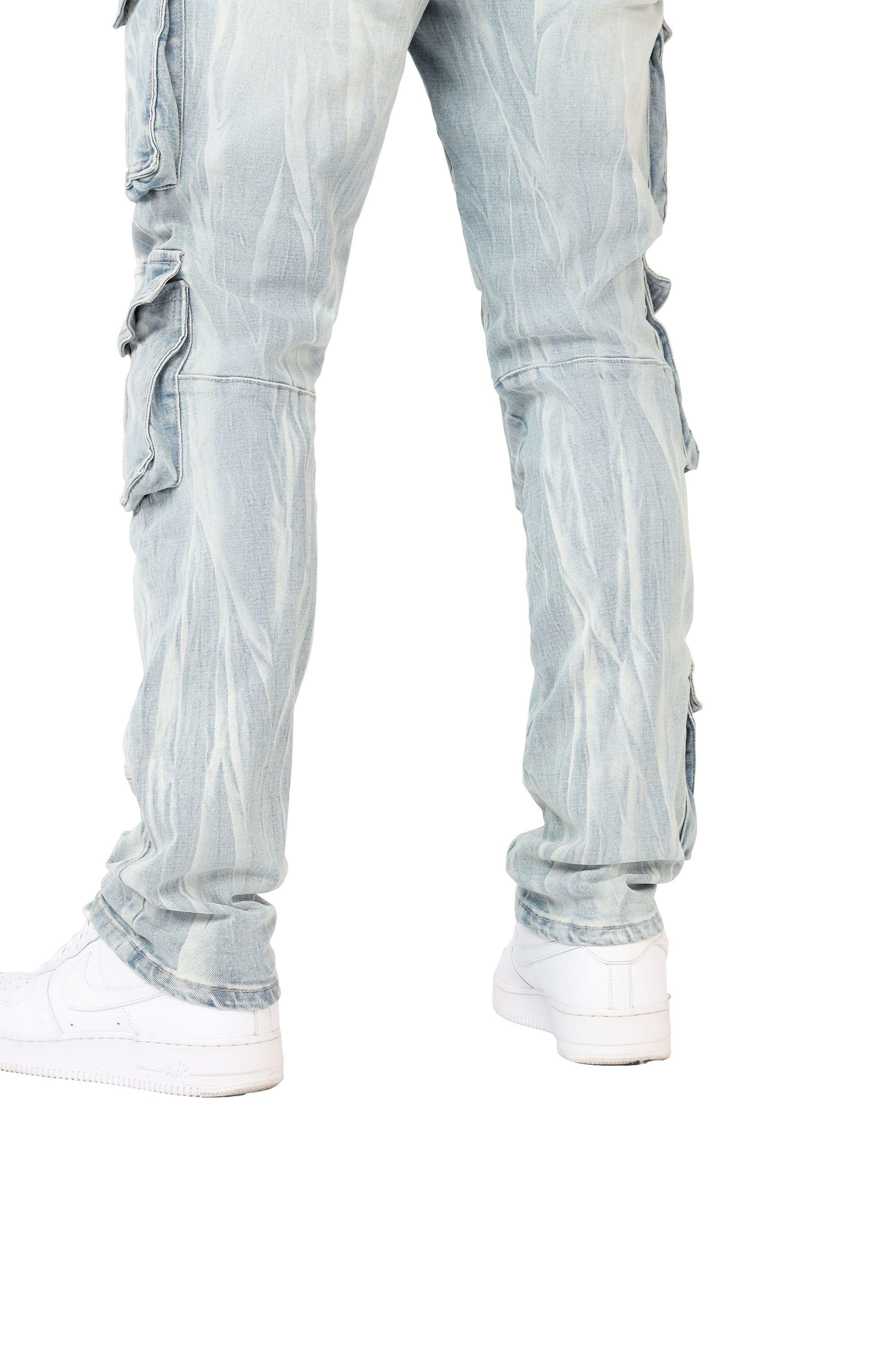 Grindhouse Syosset Blue Cargo Slim Fit Men's Jeans