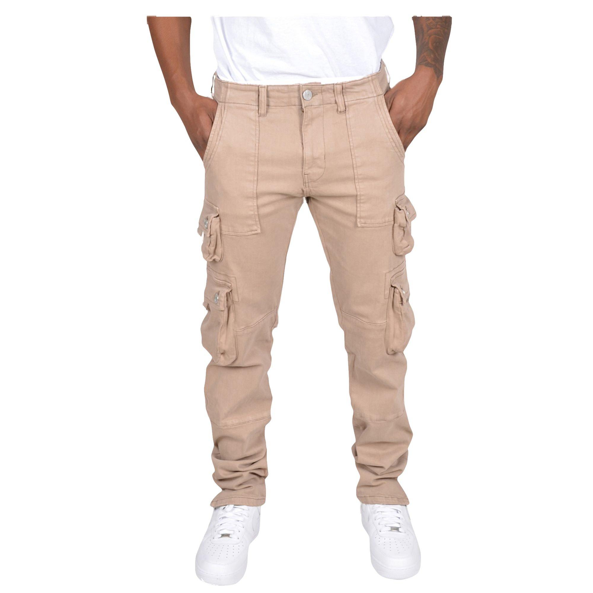 Grindhouse Khaki Multi Cargo Pocket Men's Pants