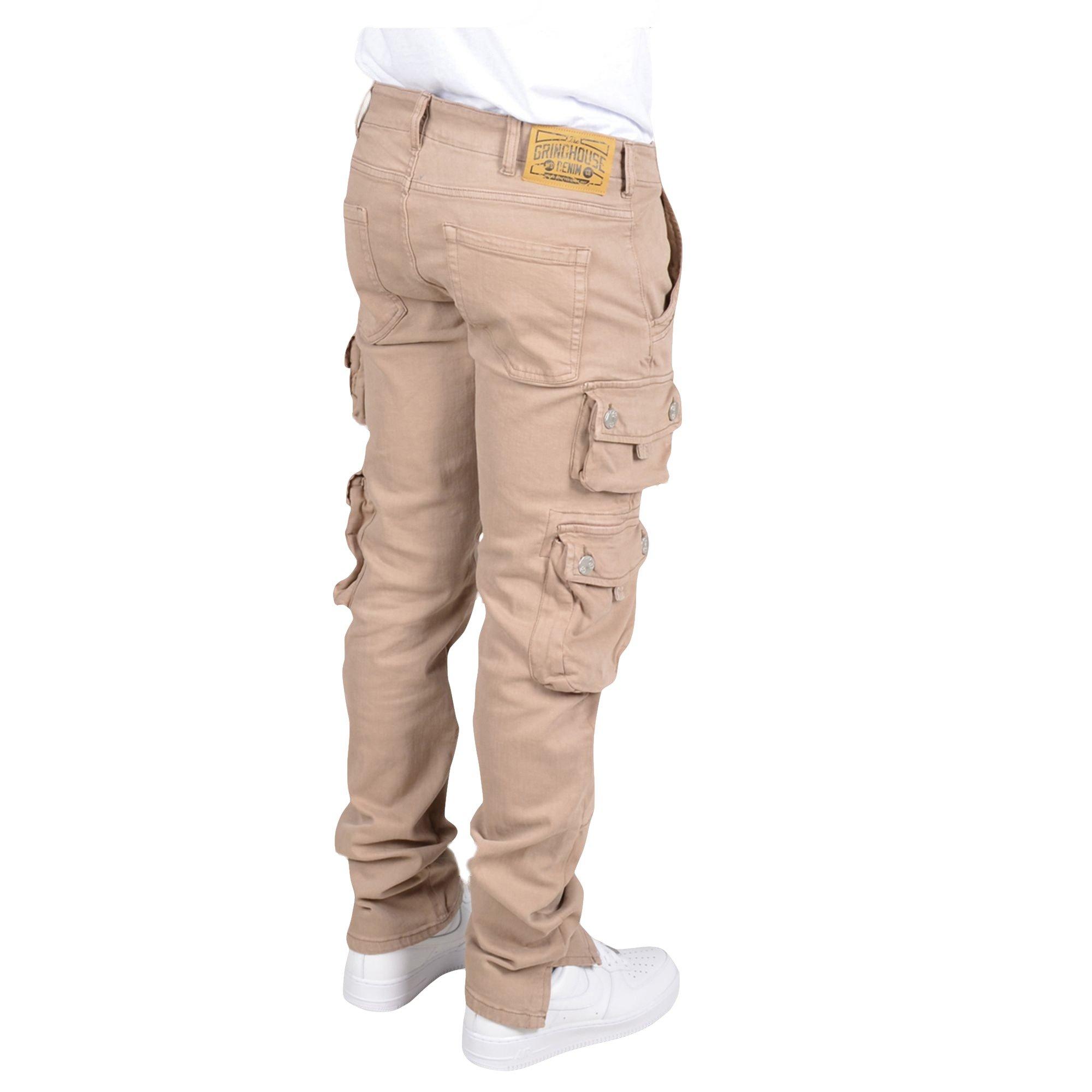 Grindhouse Khaki Multi Cargo Pocket Men's Pants