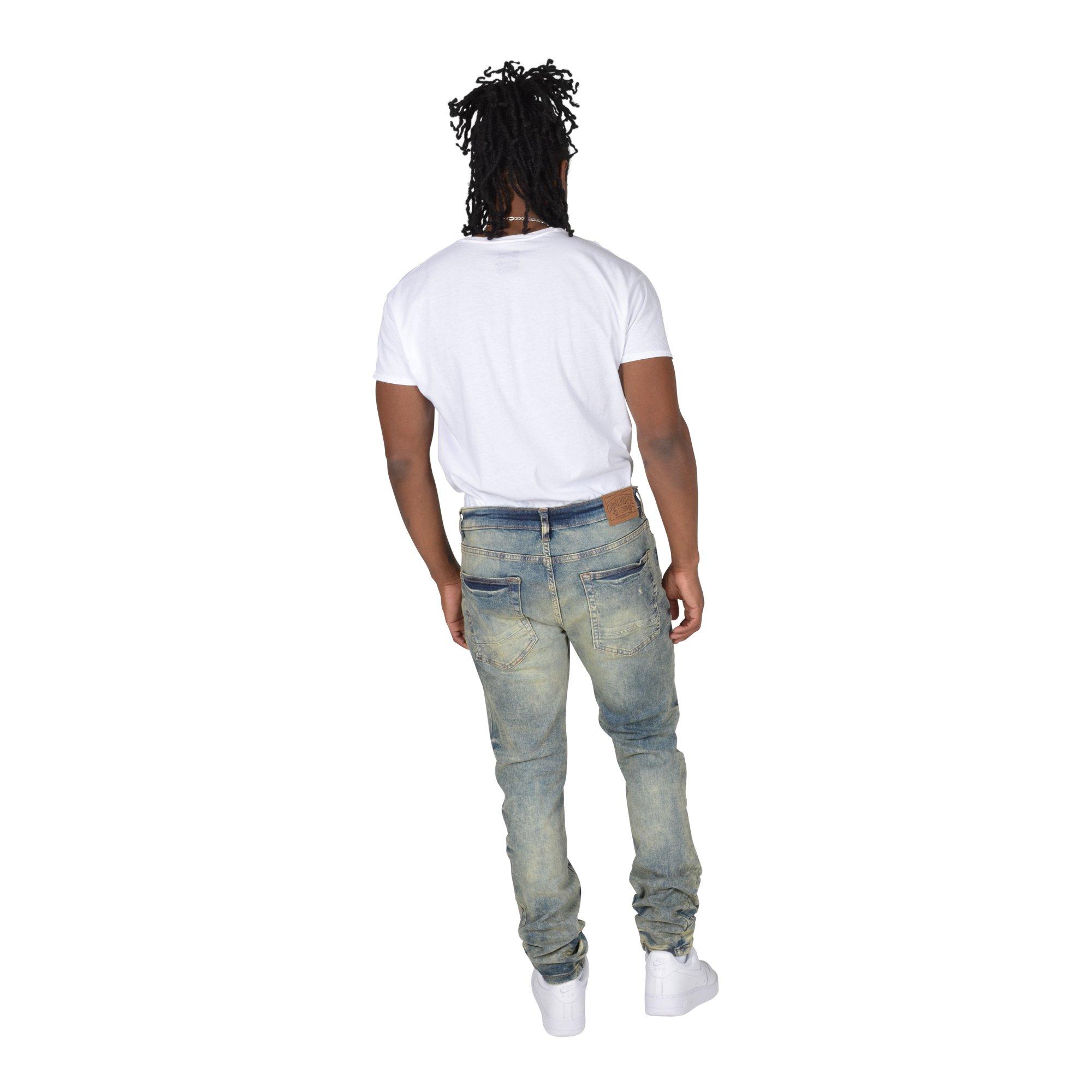 Grindhouse Blue Vintage Heavy Rip N Repair Men's Jeans