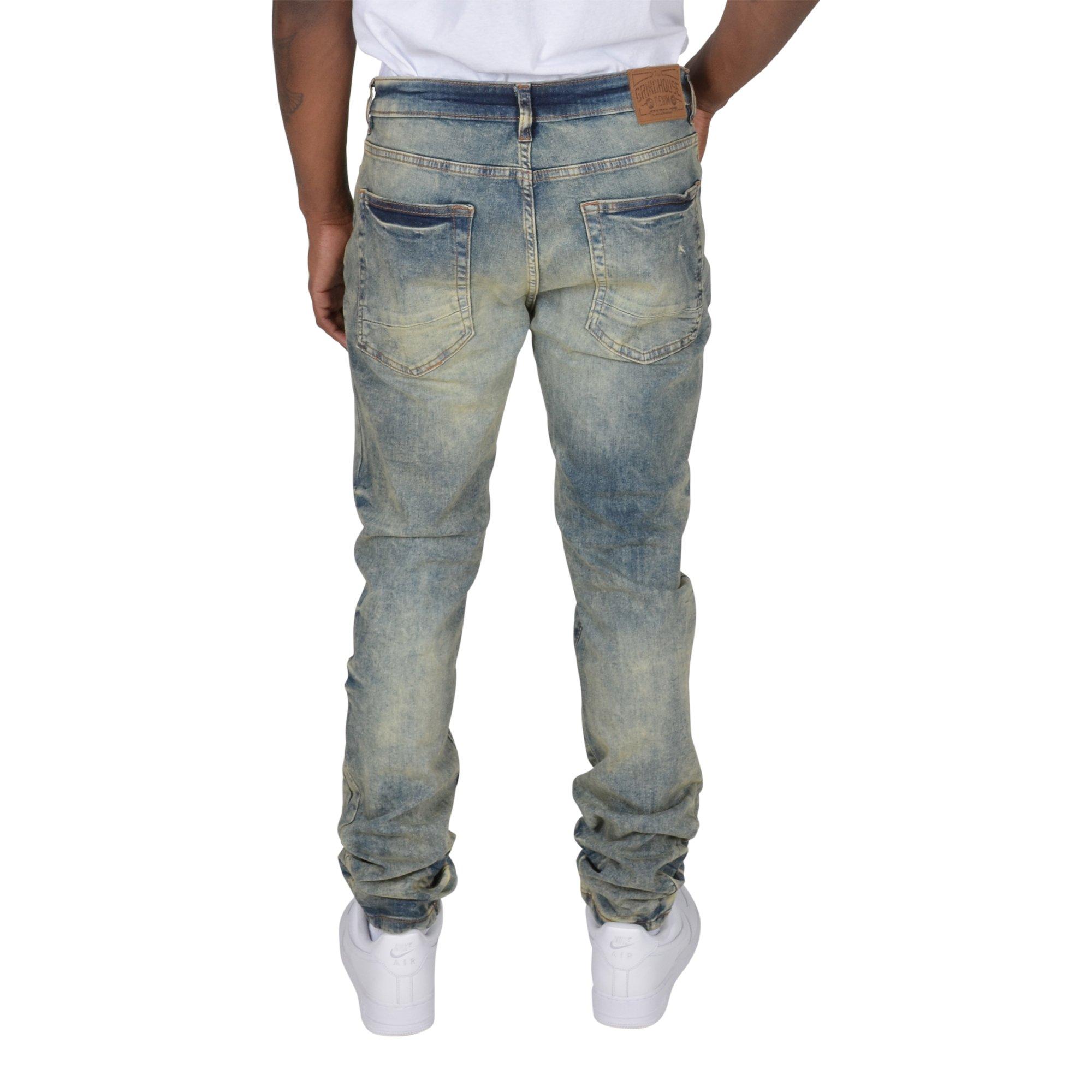 Grindhouse Blue Vintage Heavy Rip N Repair Men's Jeans