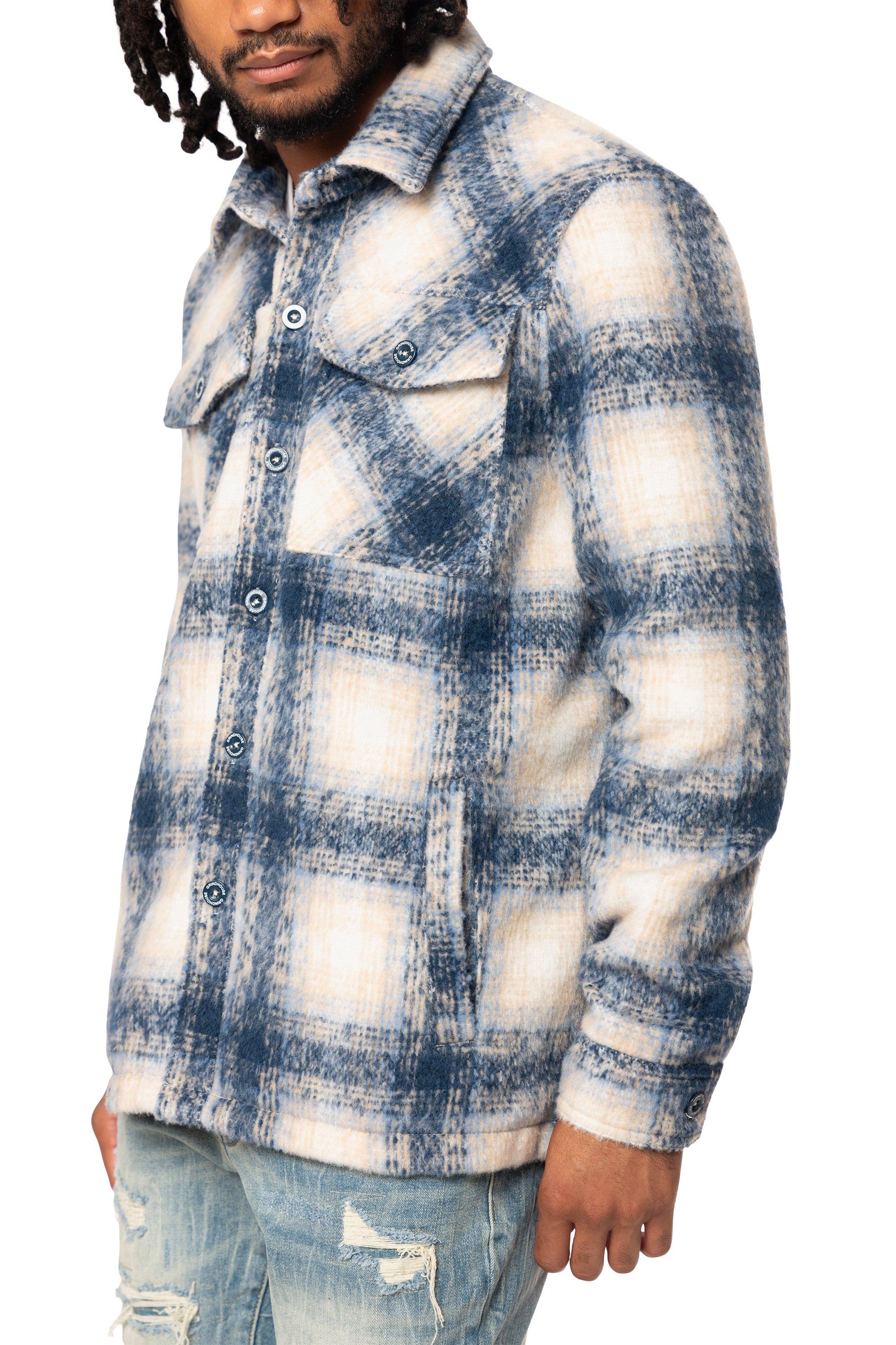 Grindhouse Blue Plaid Men's Oceana Overshirt